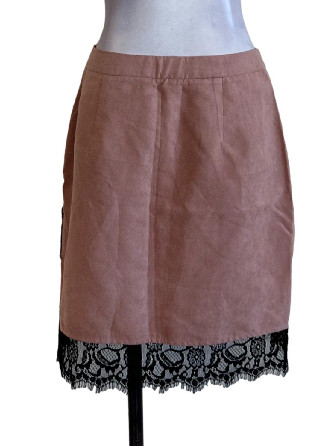 Dusty Pink Velvet Lace Mini Skirt