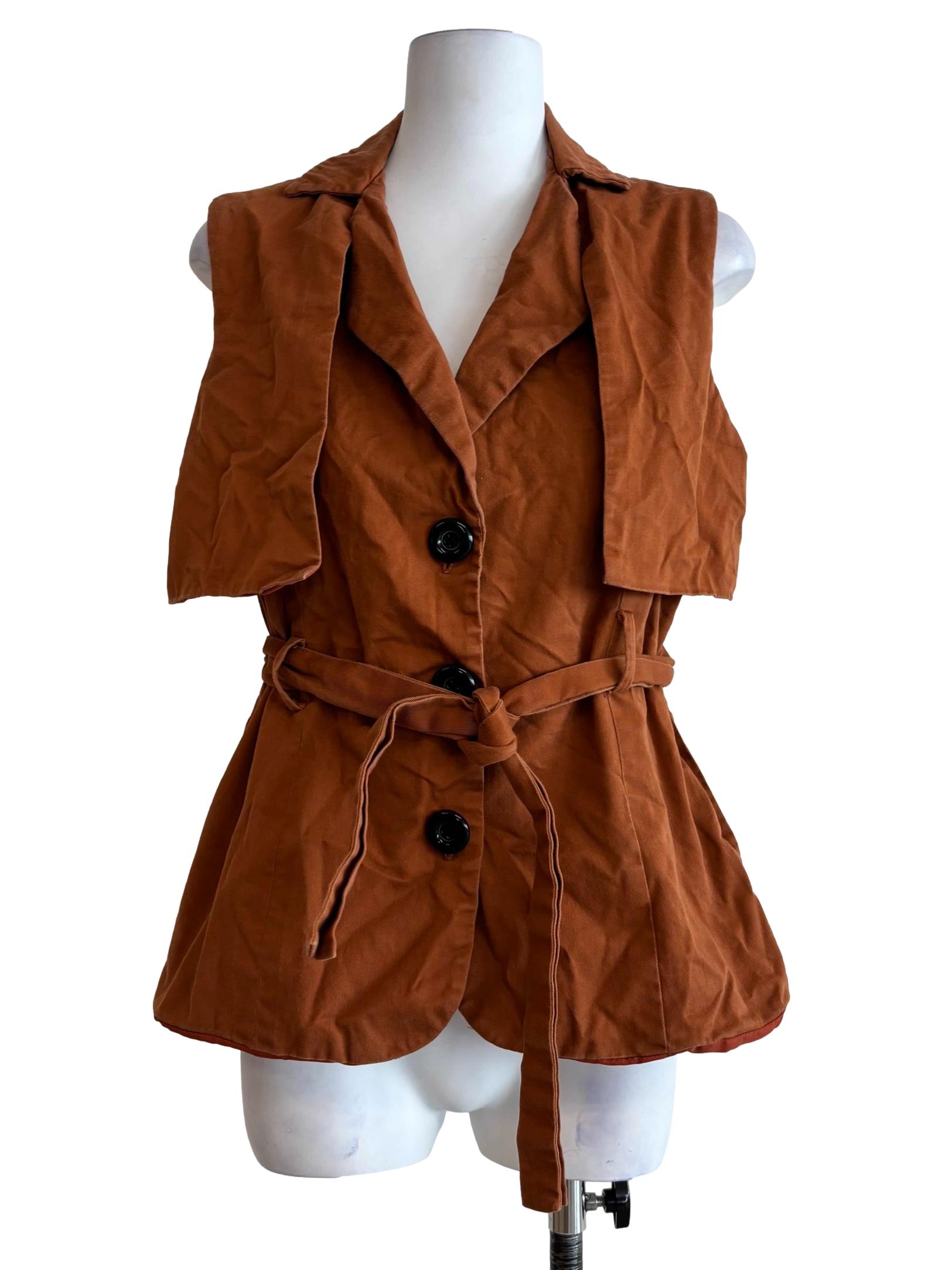 Caramel Brown Buttoned Vest