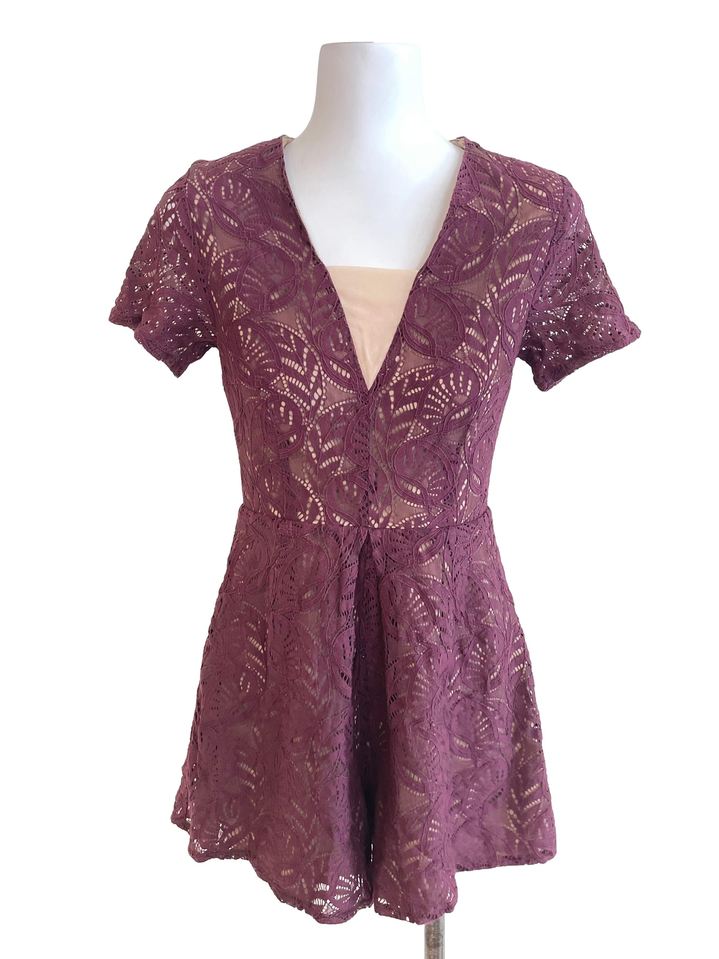 Berry Lace Romper