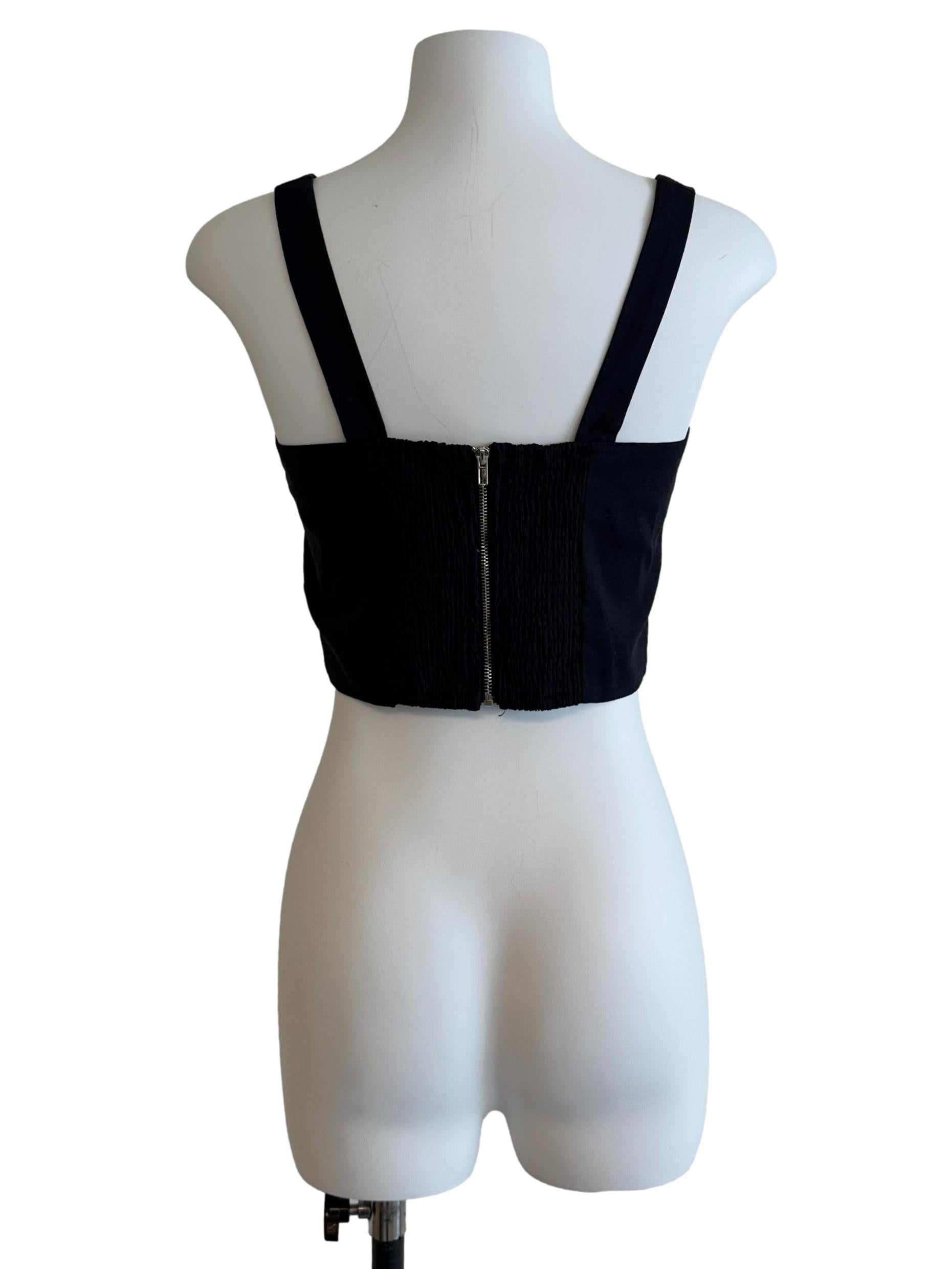 Midnight Blue Square Neck Fitted Top