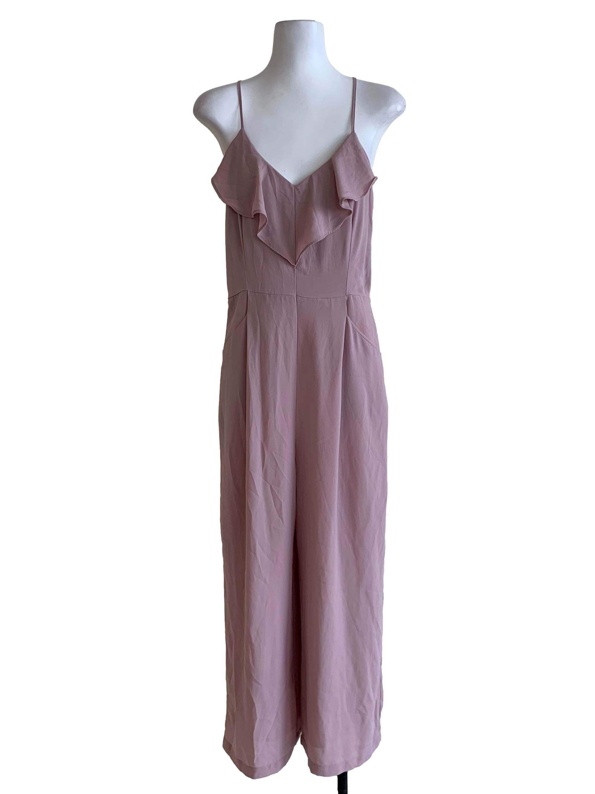 Blush Pink V-Neck Jumpsuit