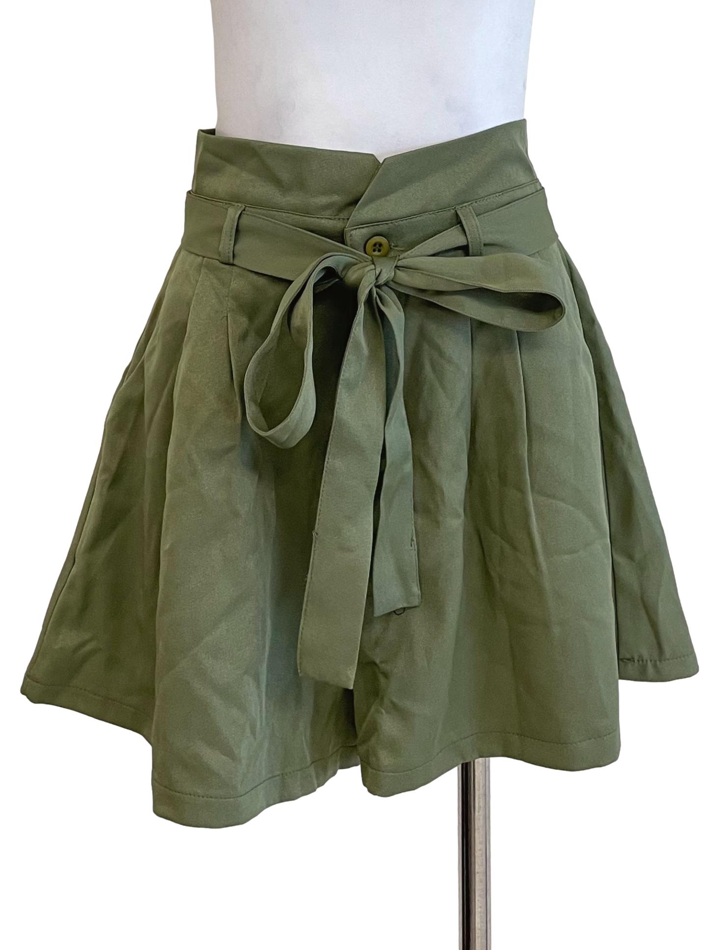 Pear Pleated A-Line Shorts