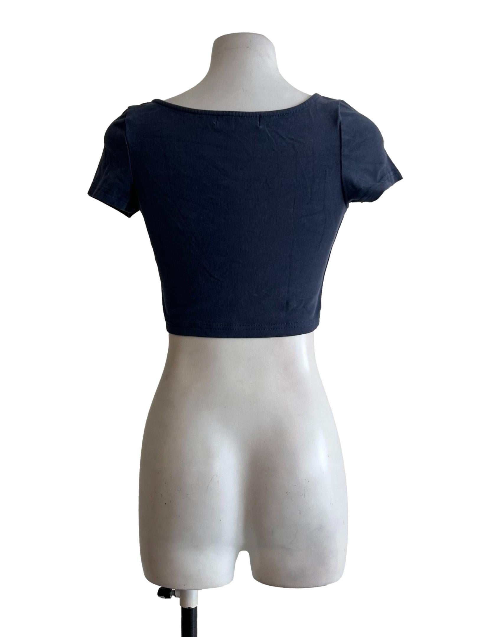 Propoise Grey Square Neck Crop Top