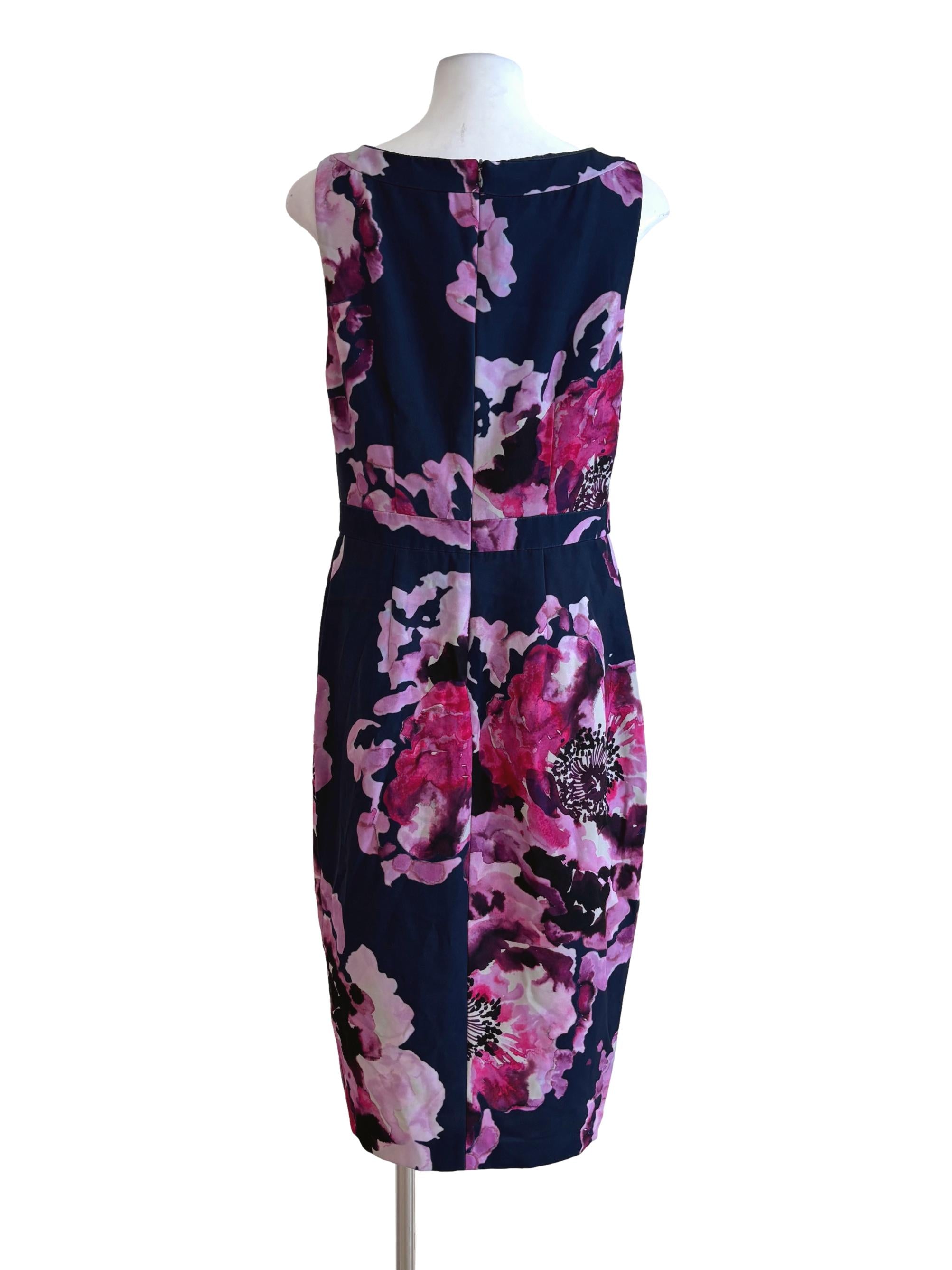 Orchid Purple Floral Sleeveless Pencil Dress