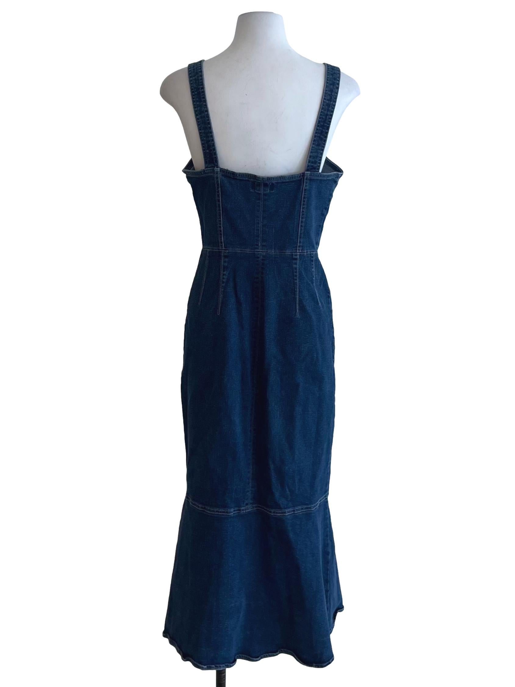Blue Denim Button Down Sheath Dress