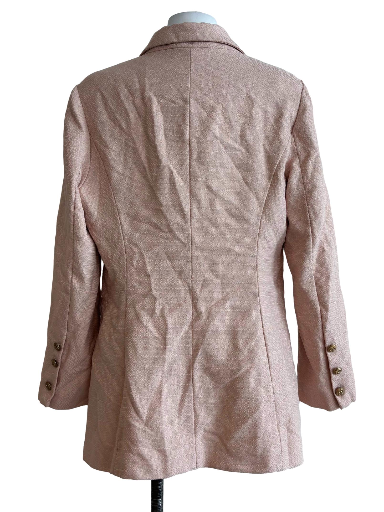 Salmon Pink Double Breasted Blazer