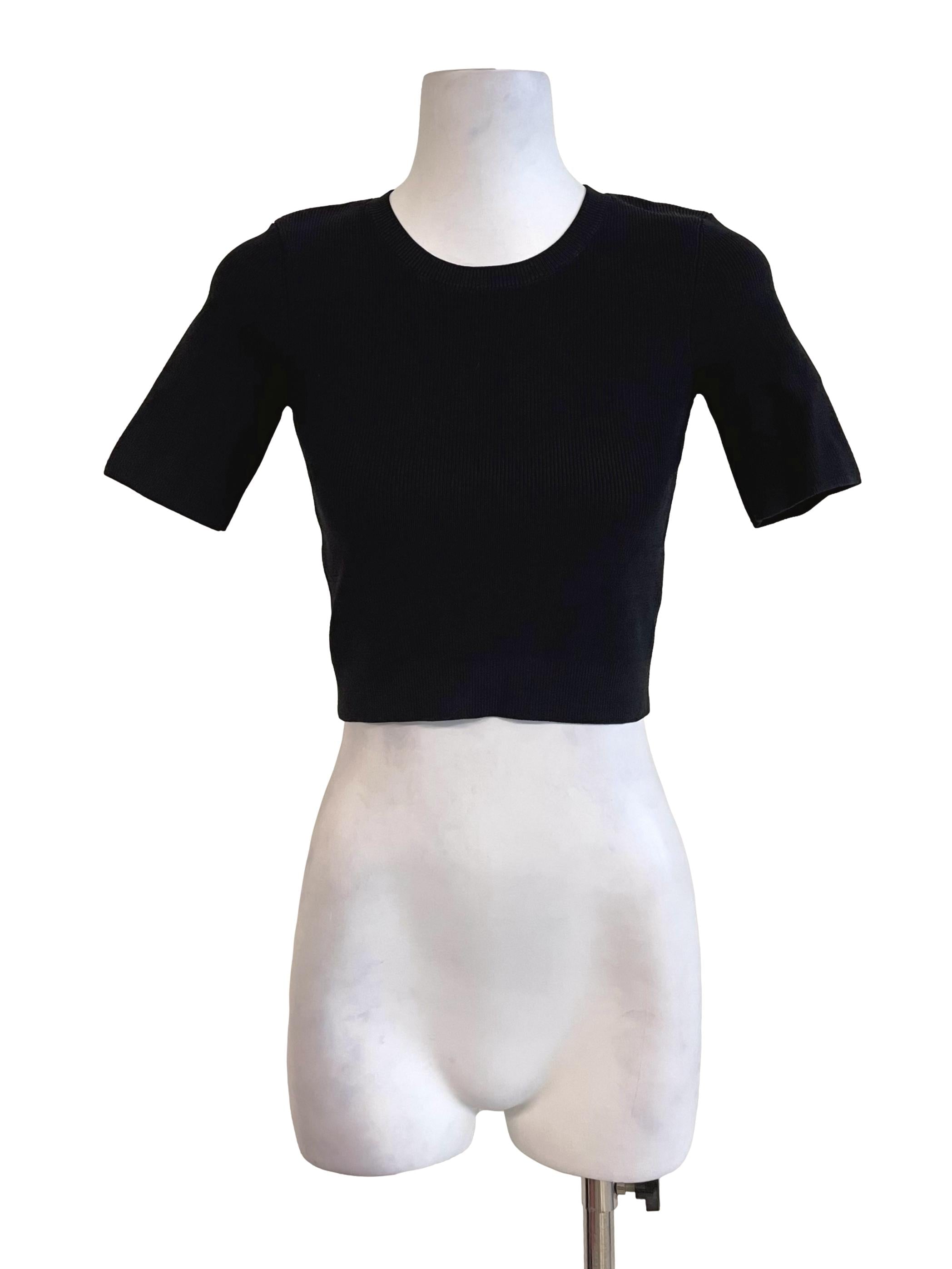 Black Knit Crop Top LB