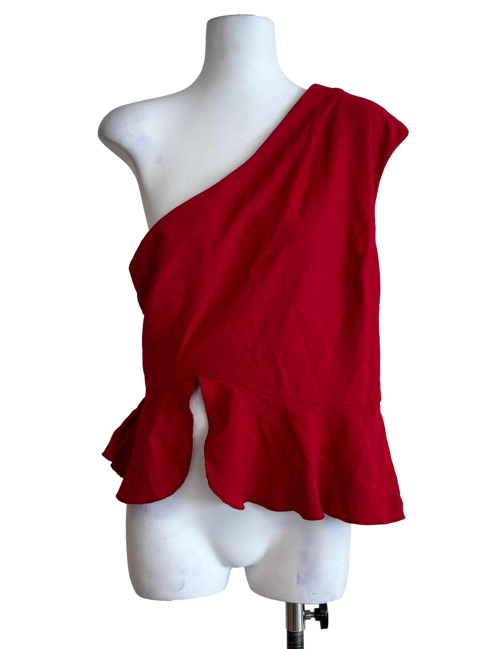 Crimson Red One Shoulder Top