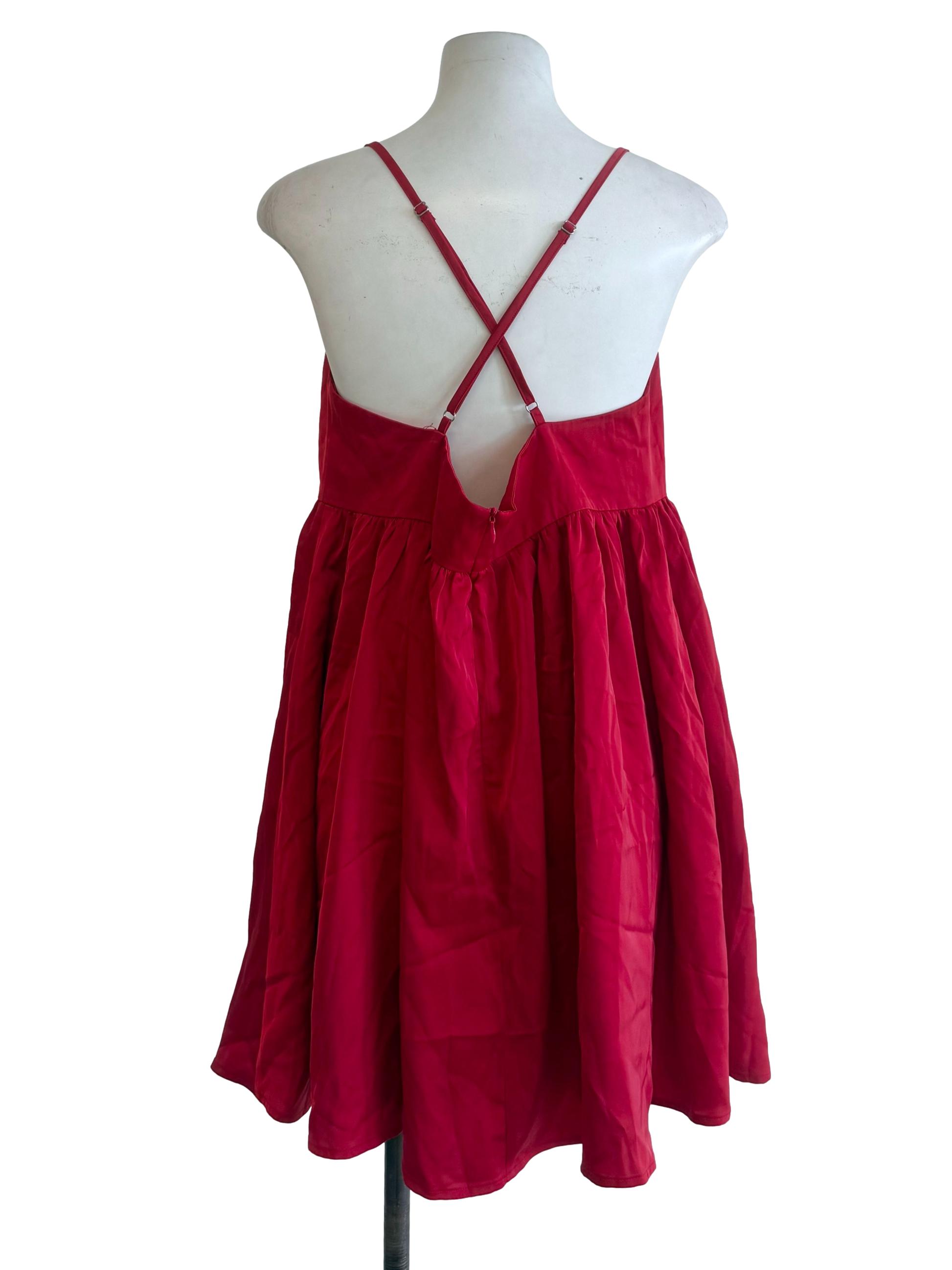 Apple Red Bouffant Jumper Dress