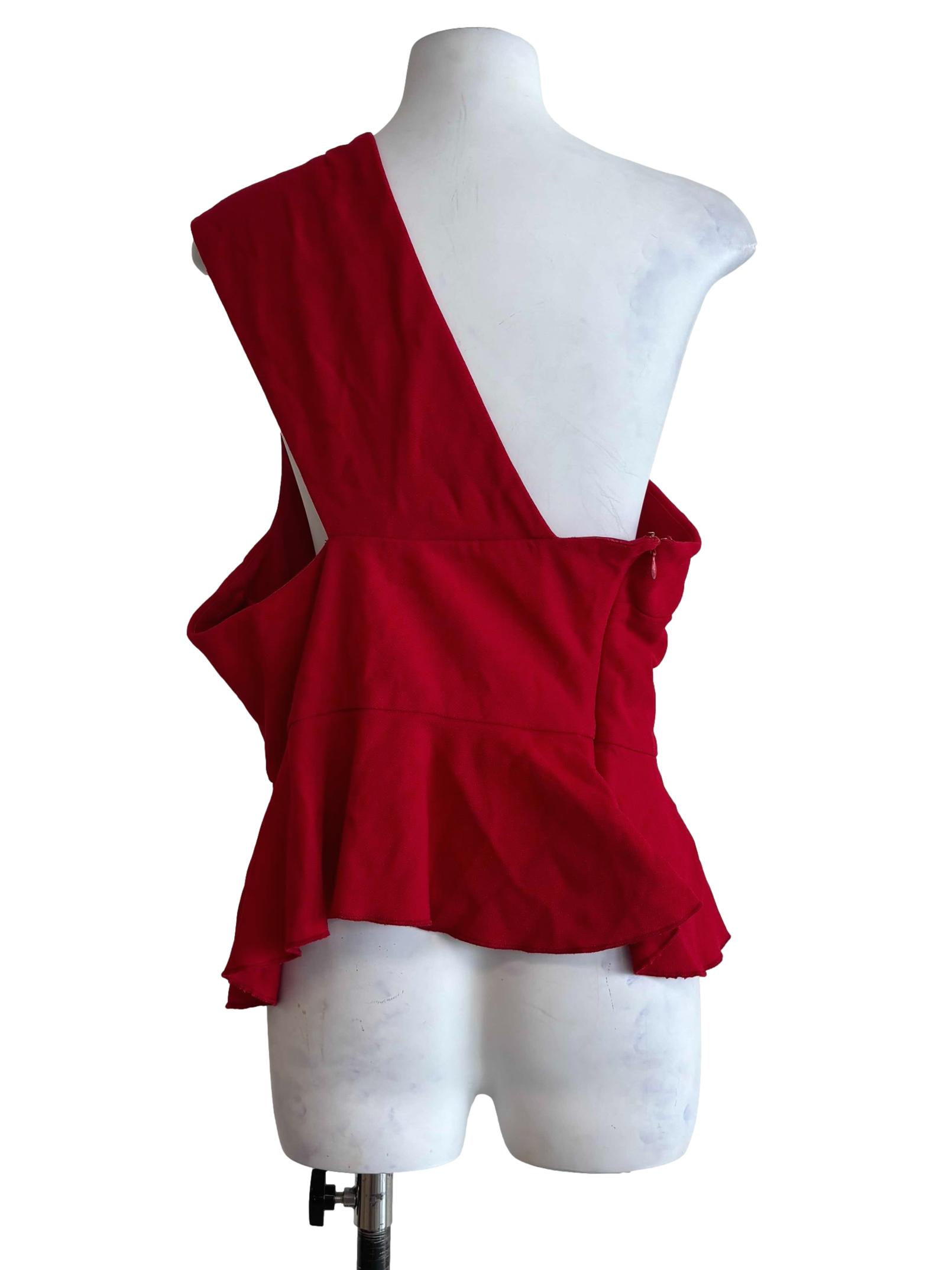 Crimson Red One Shoulder Top
