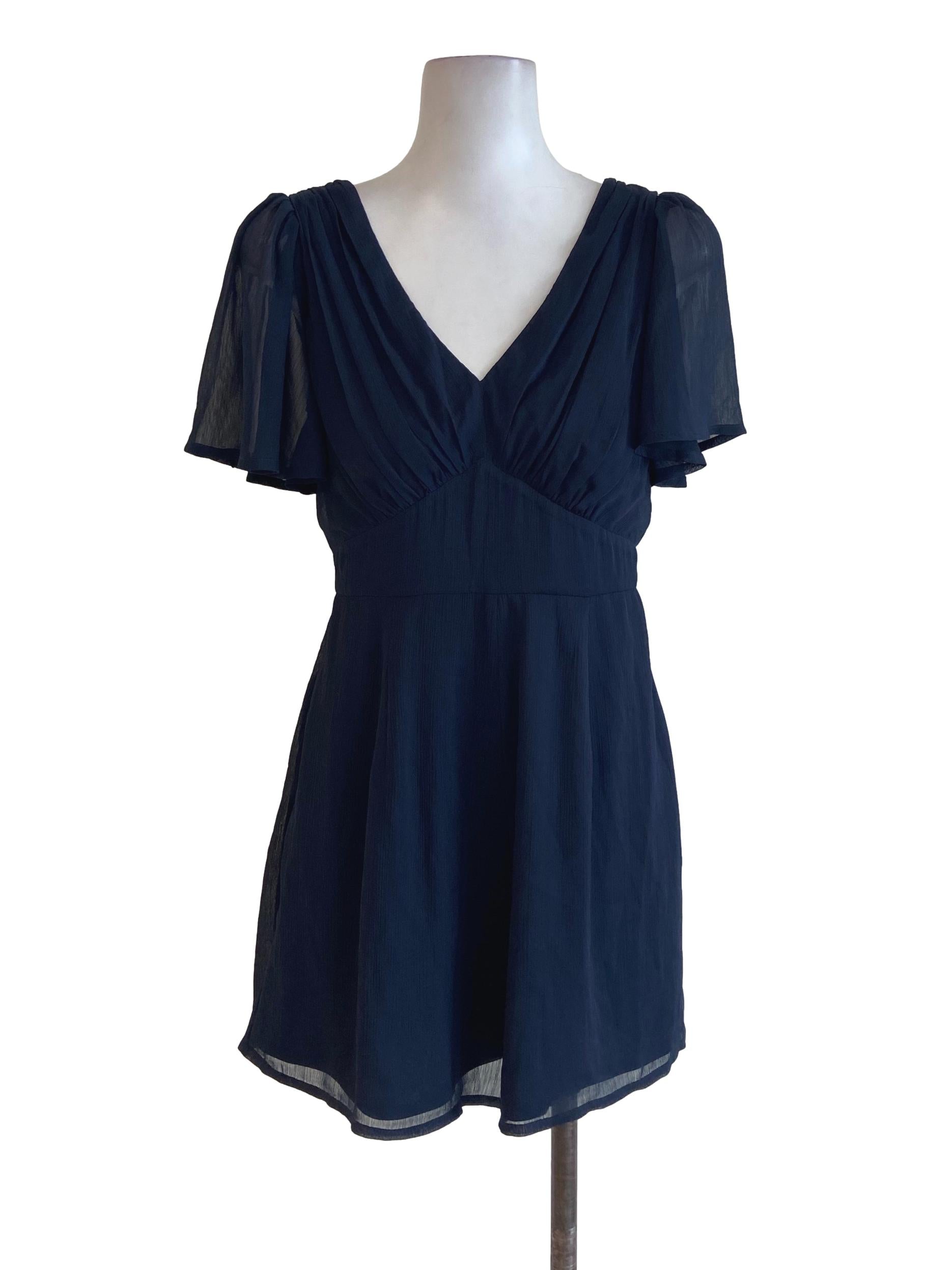 Denim Blue Ruffled V Neck Rompers