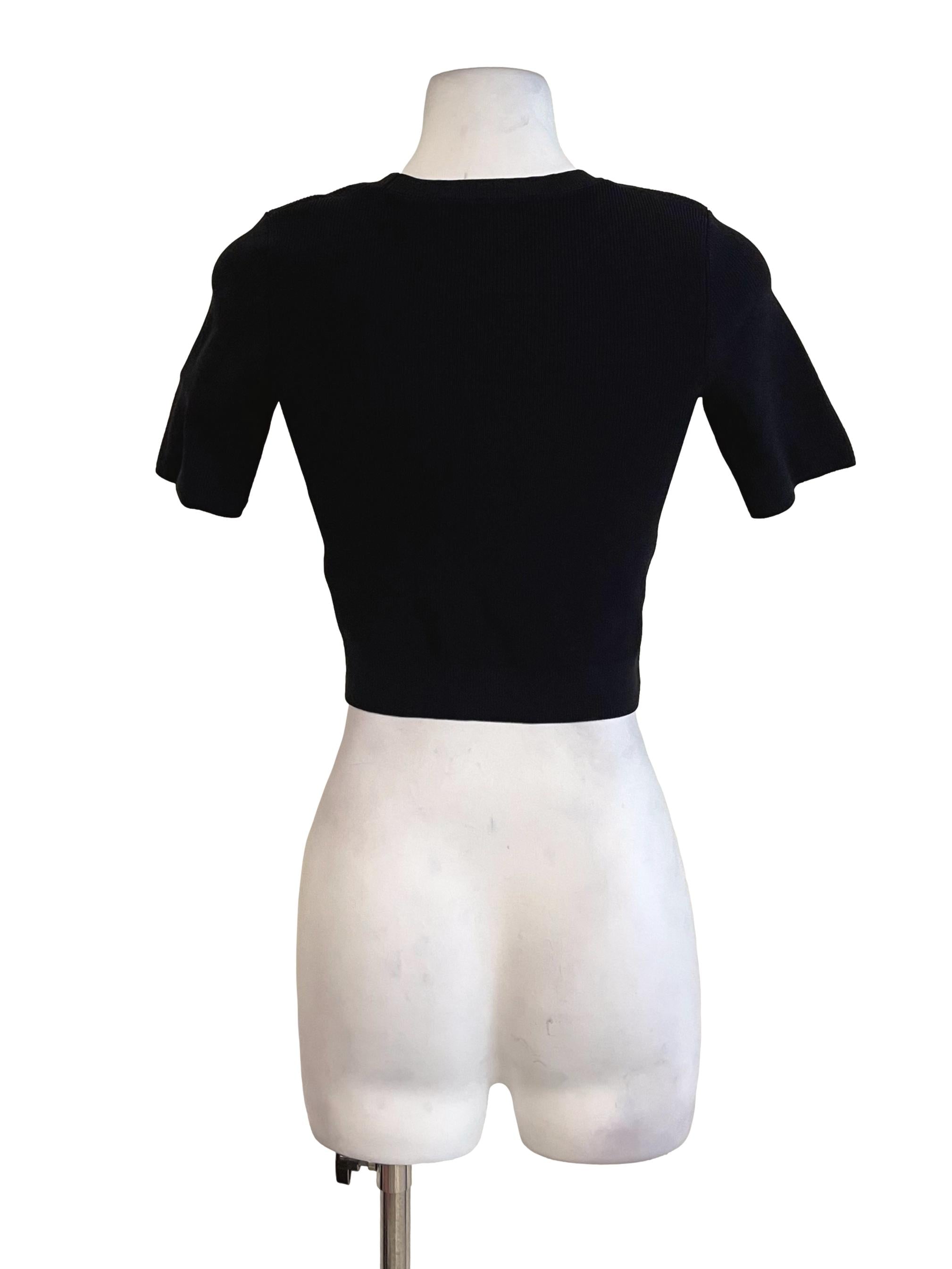 Black Knit Crop Top LB