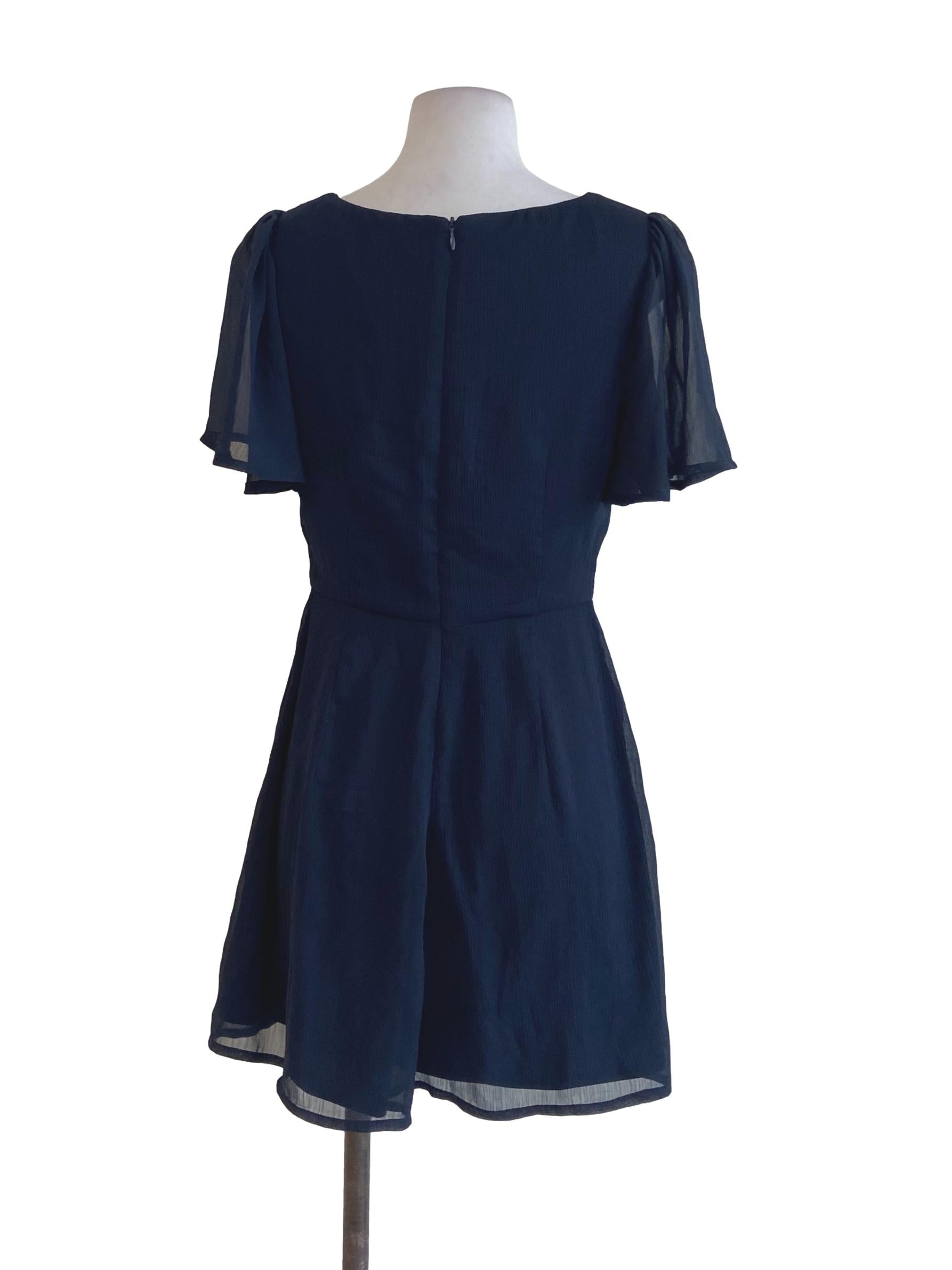 Denim Blue Ruffled V Neck Rompers