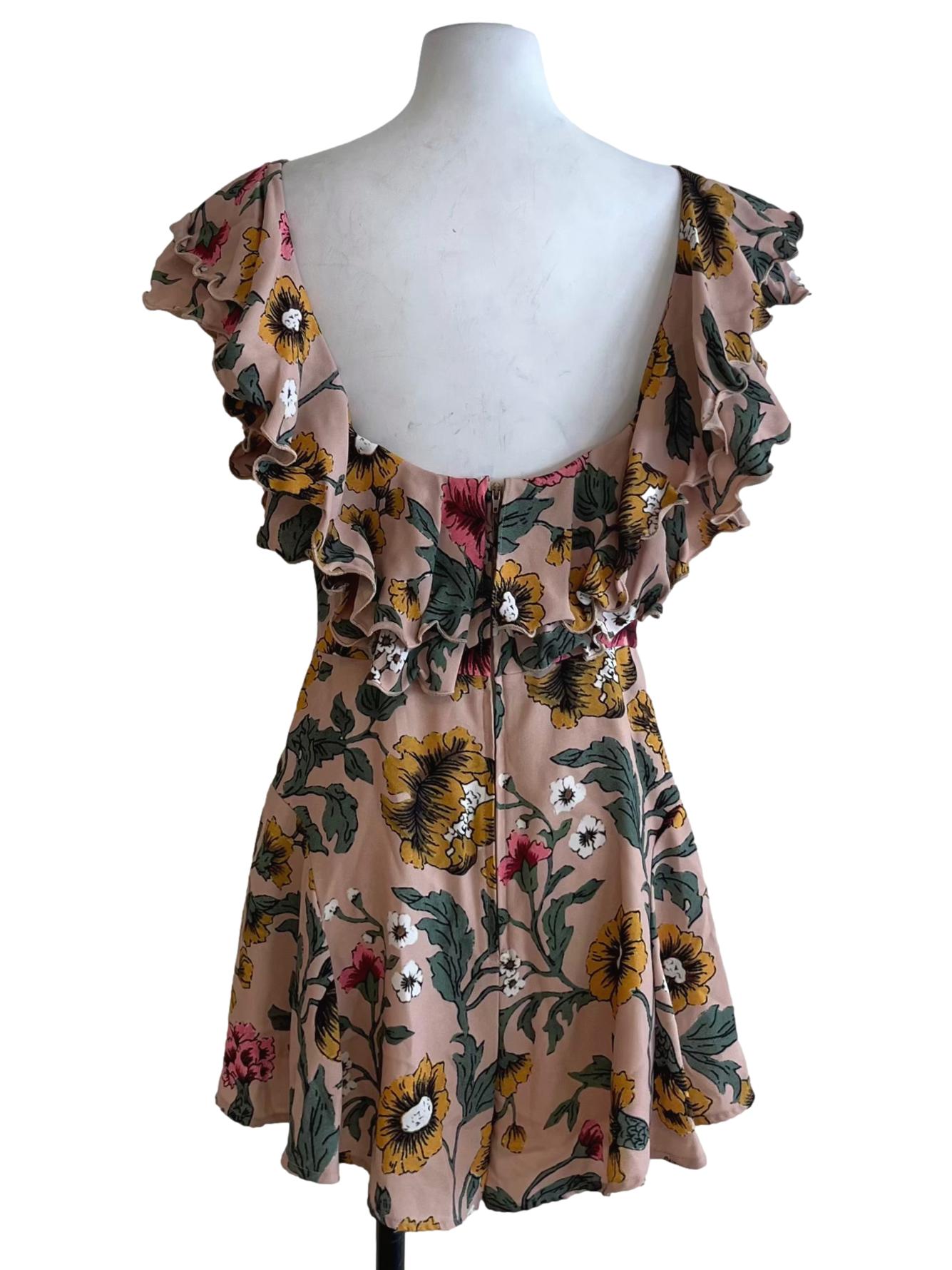 Salmon Pink Floral Romper
