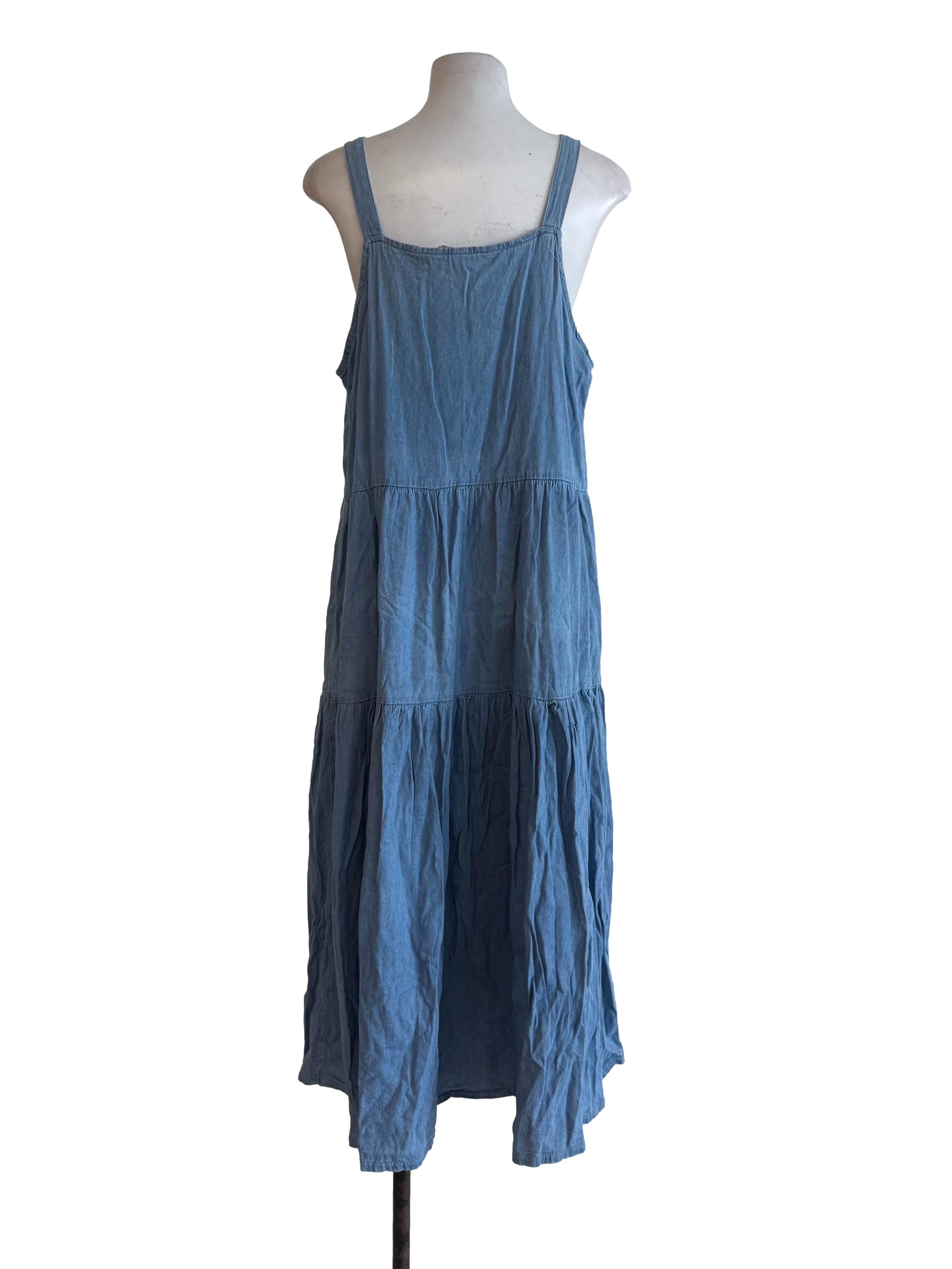 Denim Blue Tiered Baggy Dress