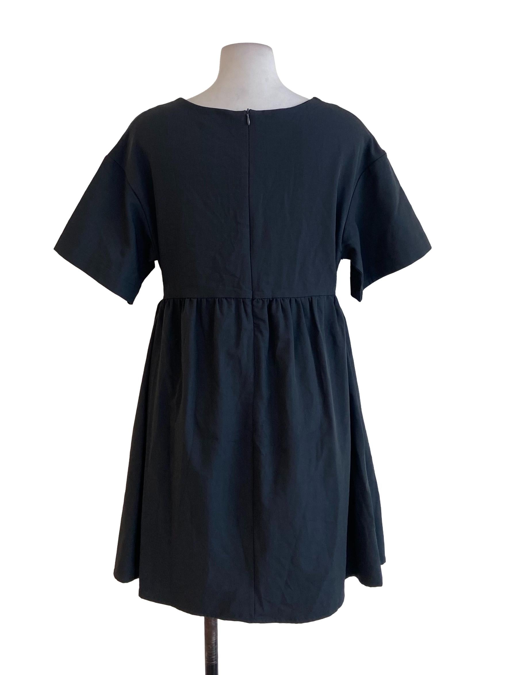 Lead Grey Apron V Neck Dress