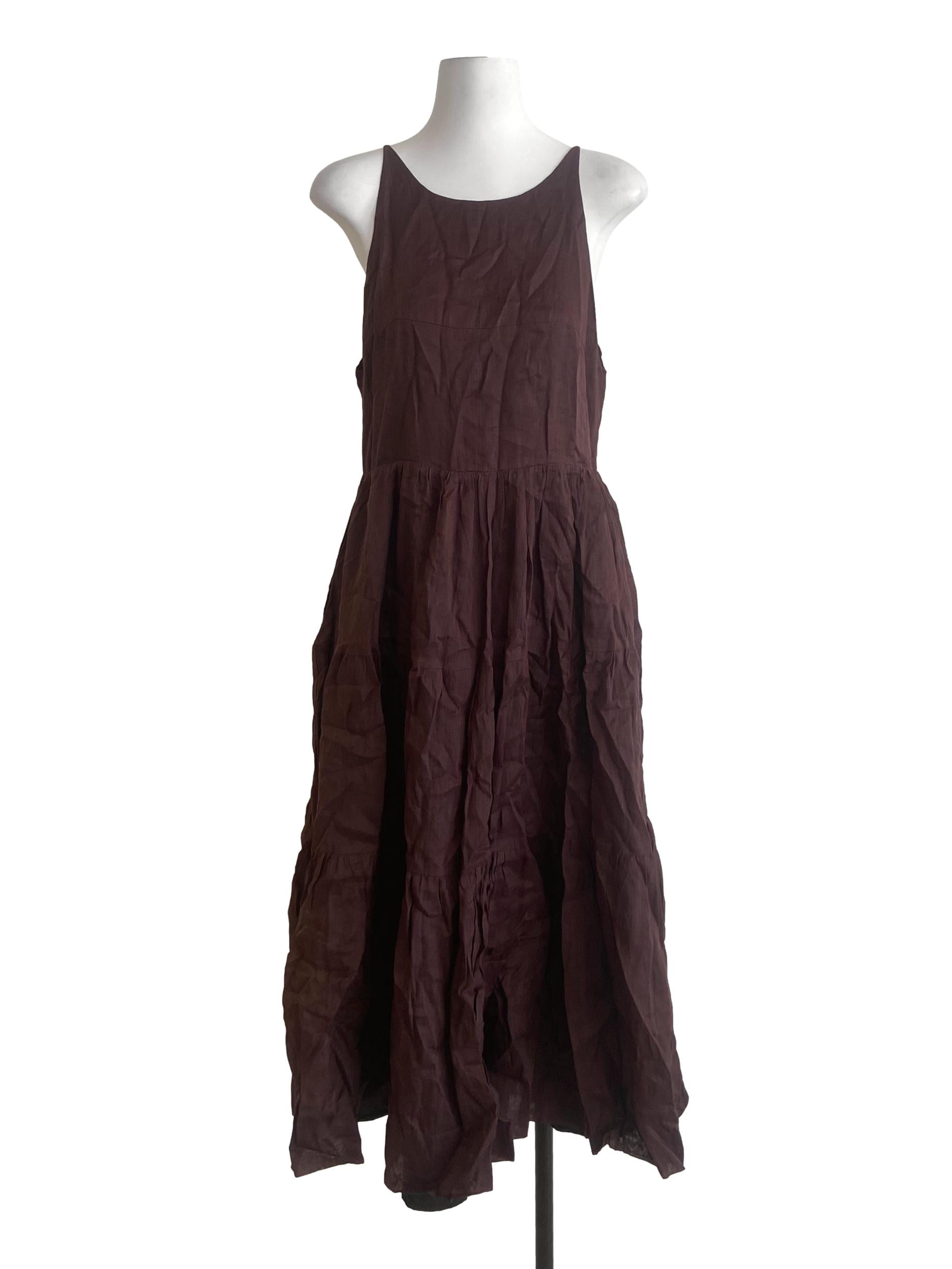 Cinnamon Brown Layered Dress CM