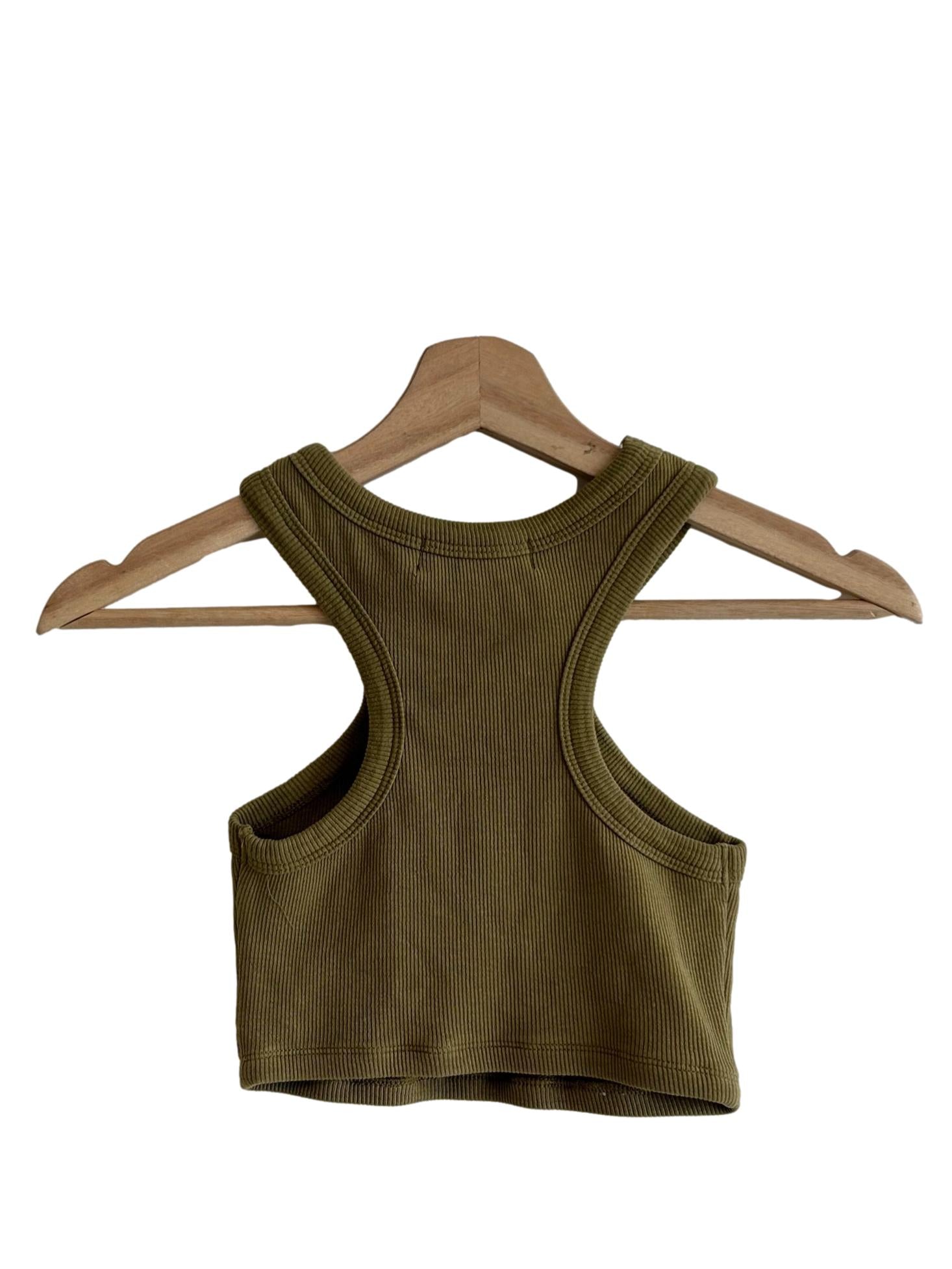 Olive Scoop Crop Top