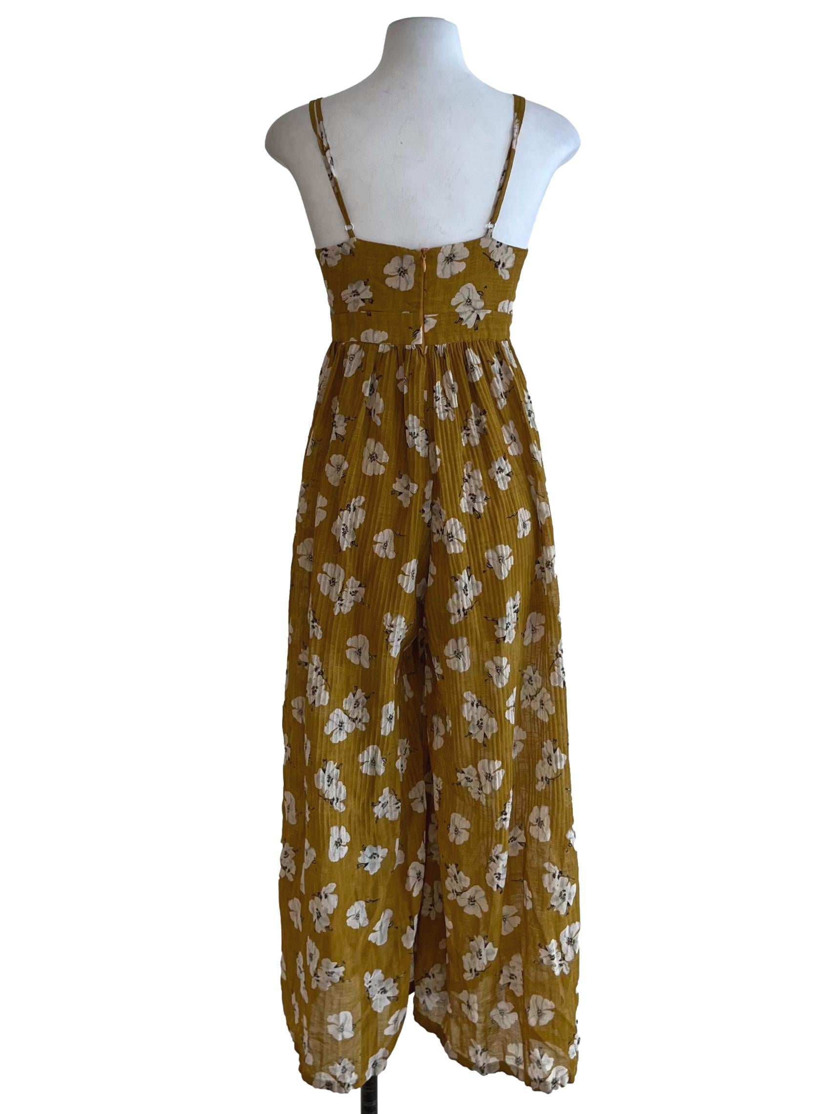 Mustard Yellow Floral Jumpsuit
