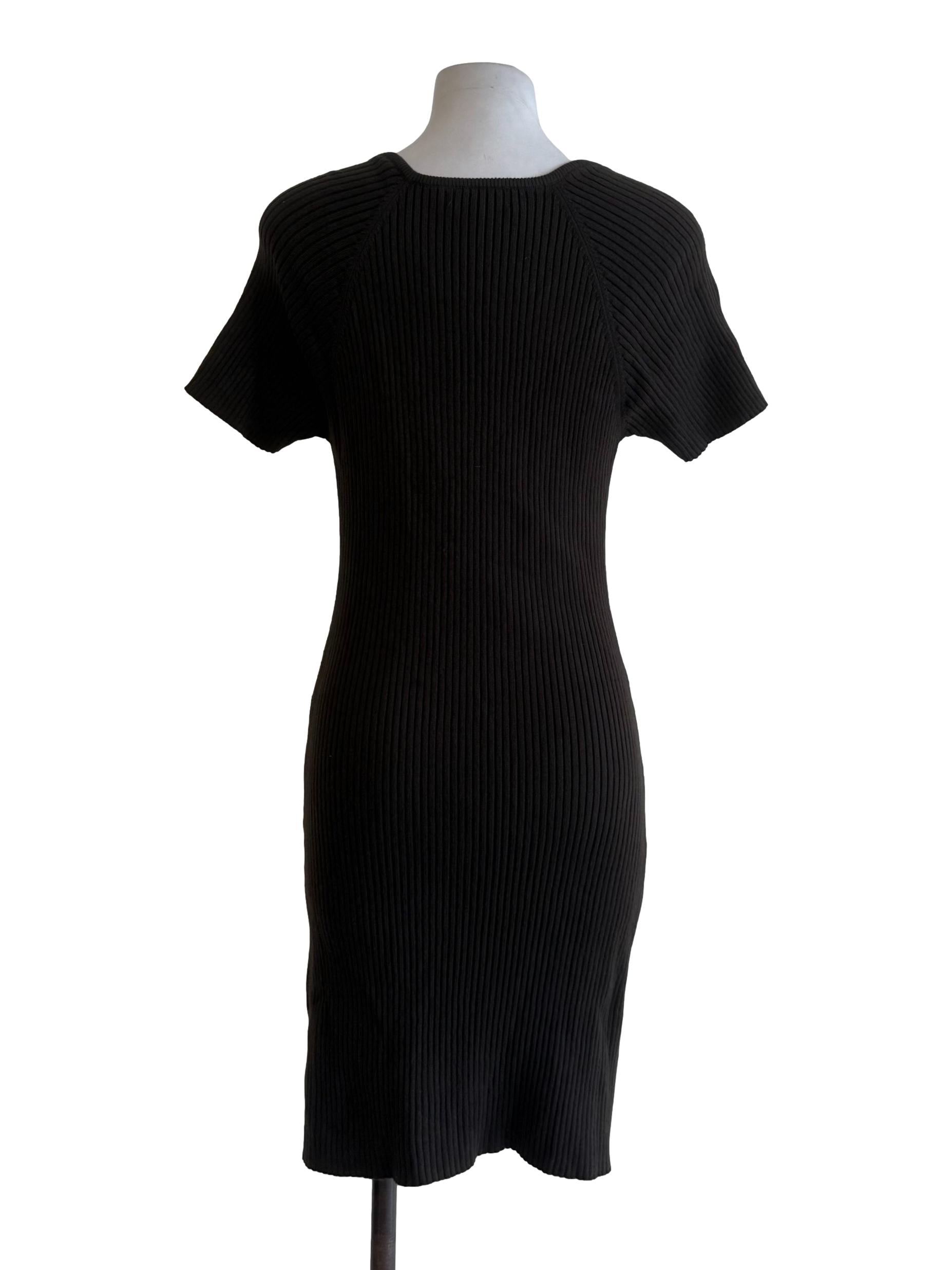 Wood Ribbed Bodycon Knit Dress