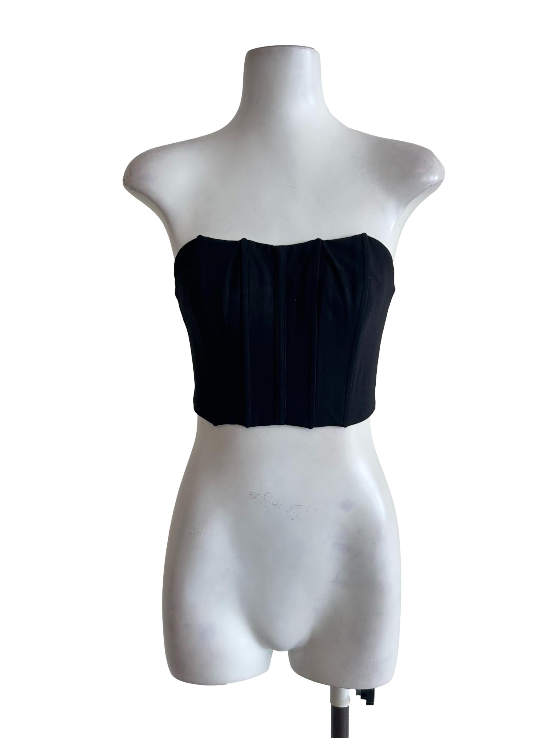 Black Corset Crop Top