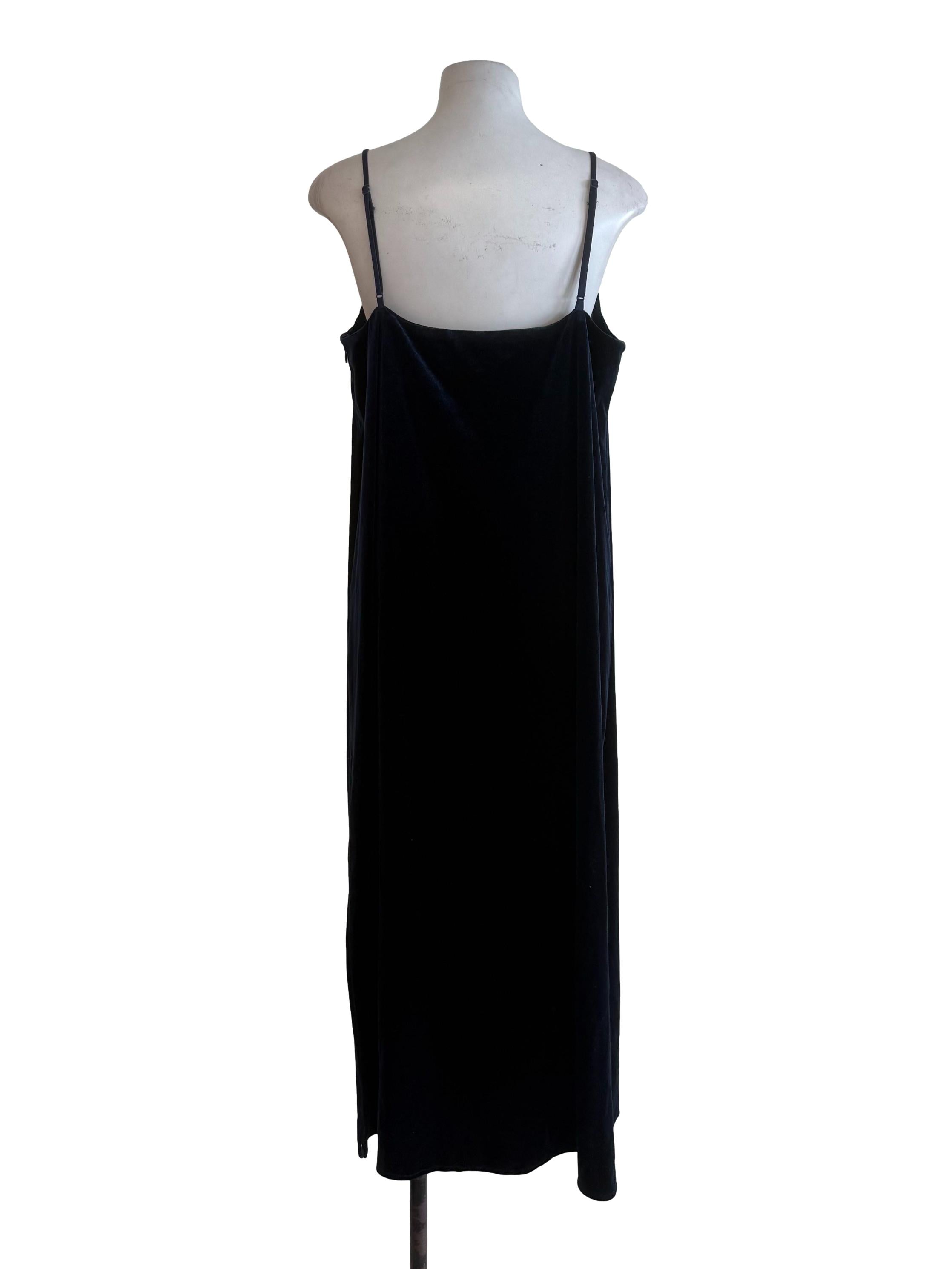 Midnight Blue Velvet Slip Dress