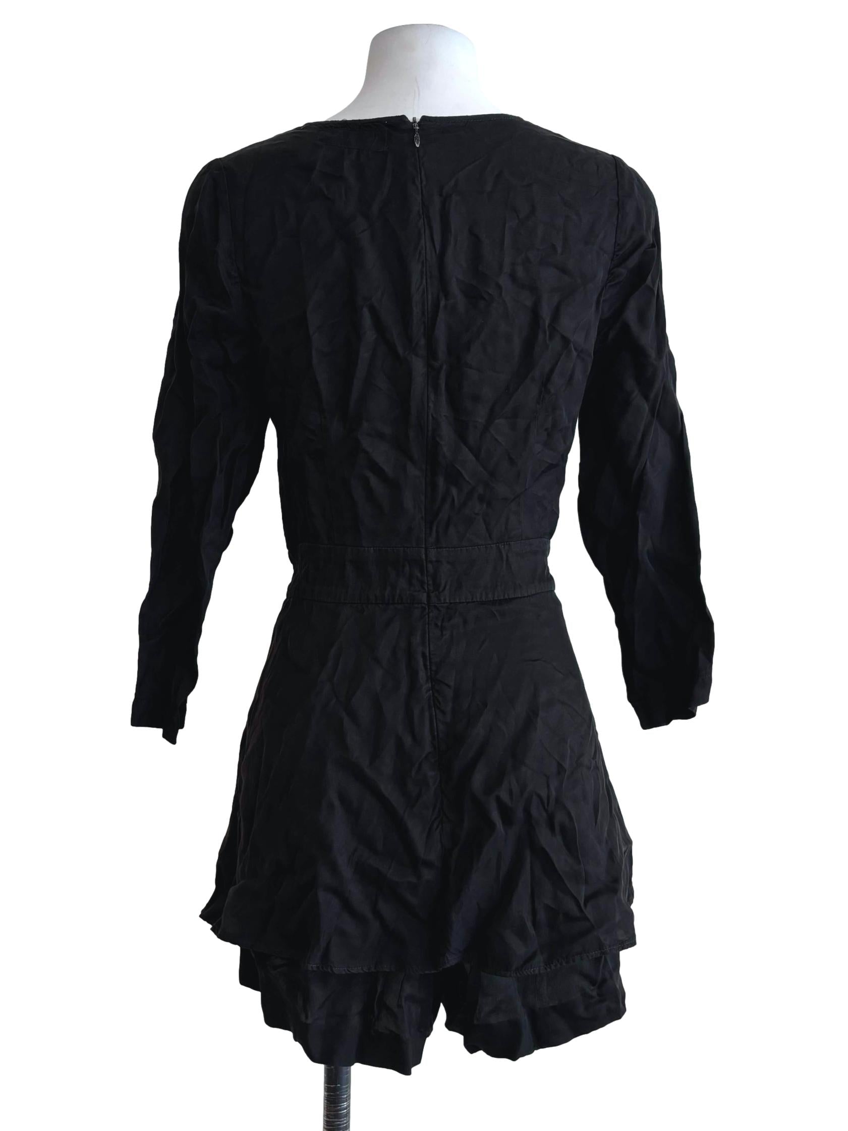 Rich Black Front Tie Romper