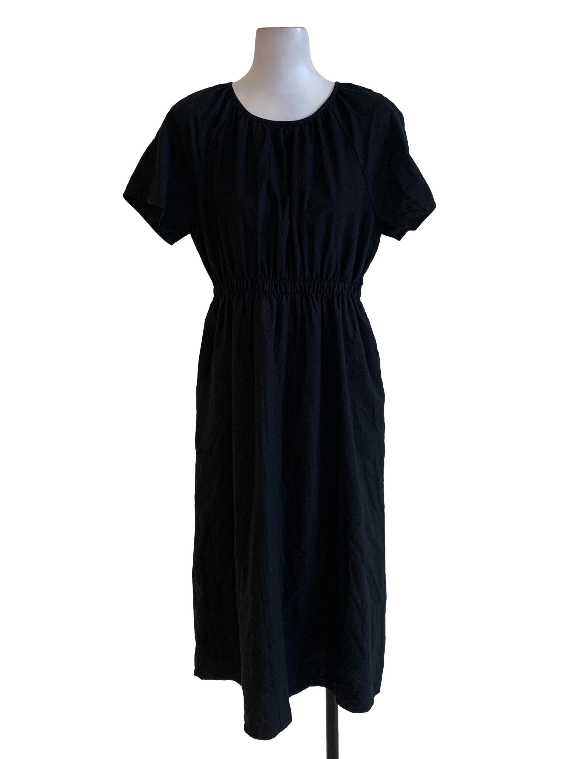 Black Bateau Neckline Empire Dress