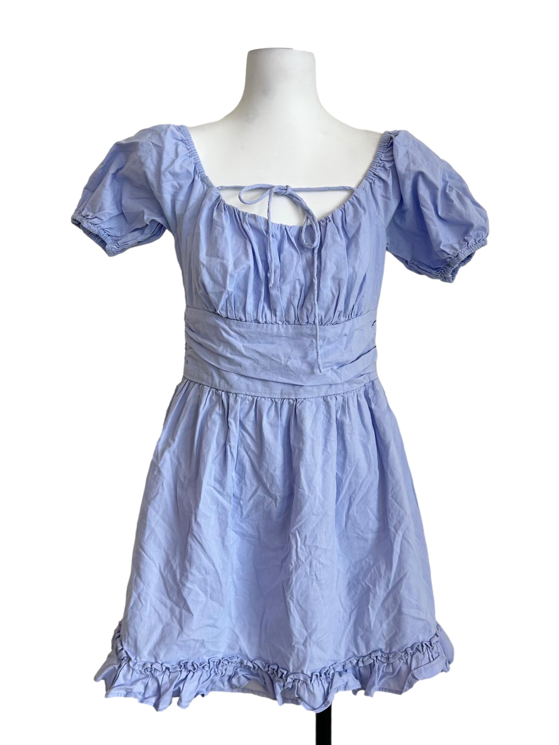 Periwinkle Blue Puff Sleeve Dress