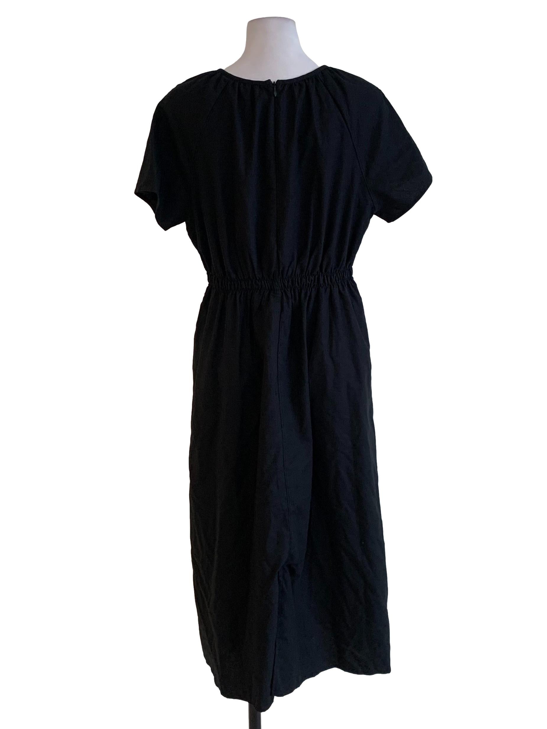 Black Bateau Neckline Empire Dress