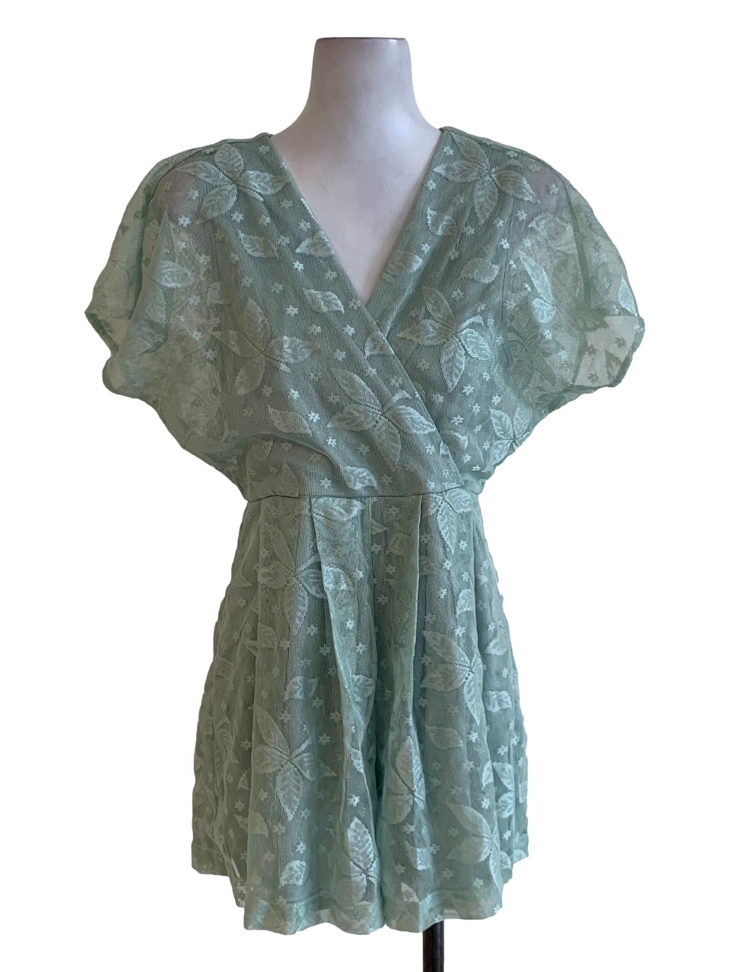 Teal Lace Romper