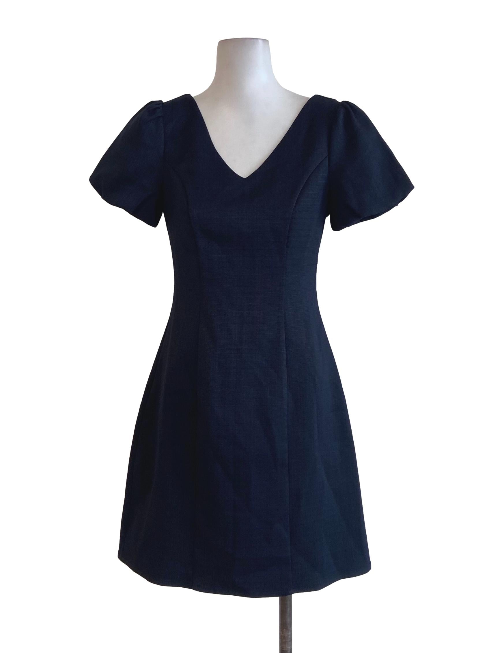Navy Blue Puffed Dress