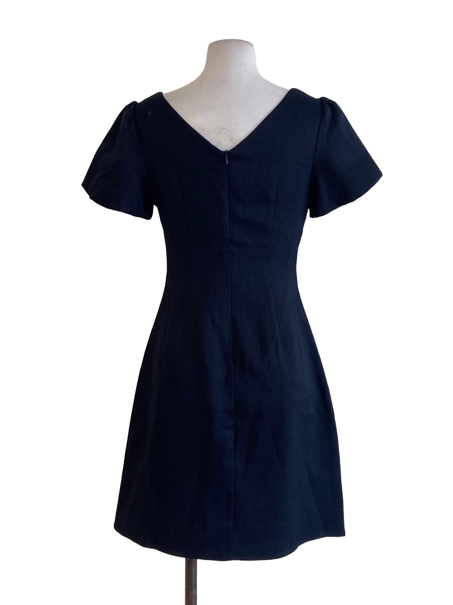 Navy Blue Puffed Dress