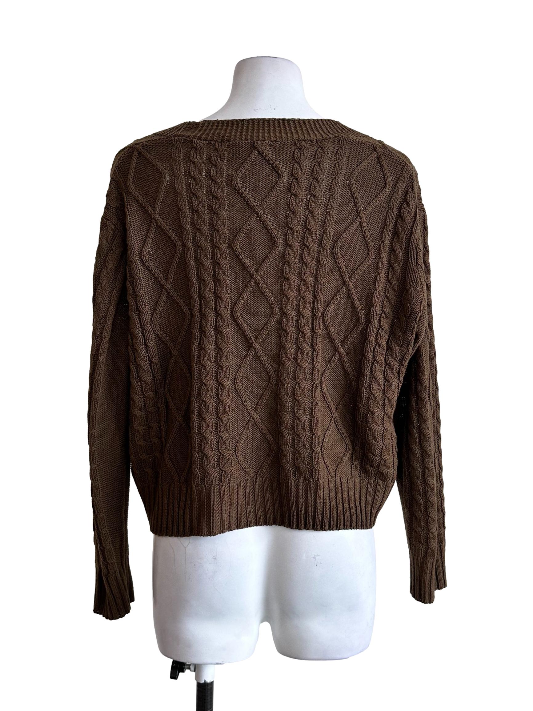 Caramel Brown Knitted Cardigan