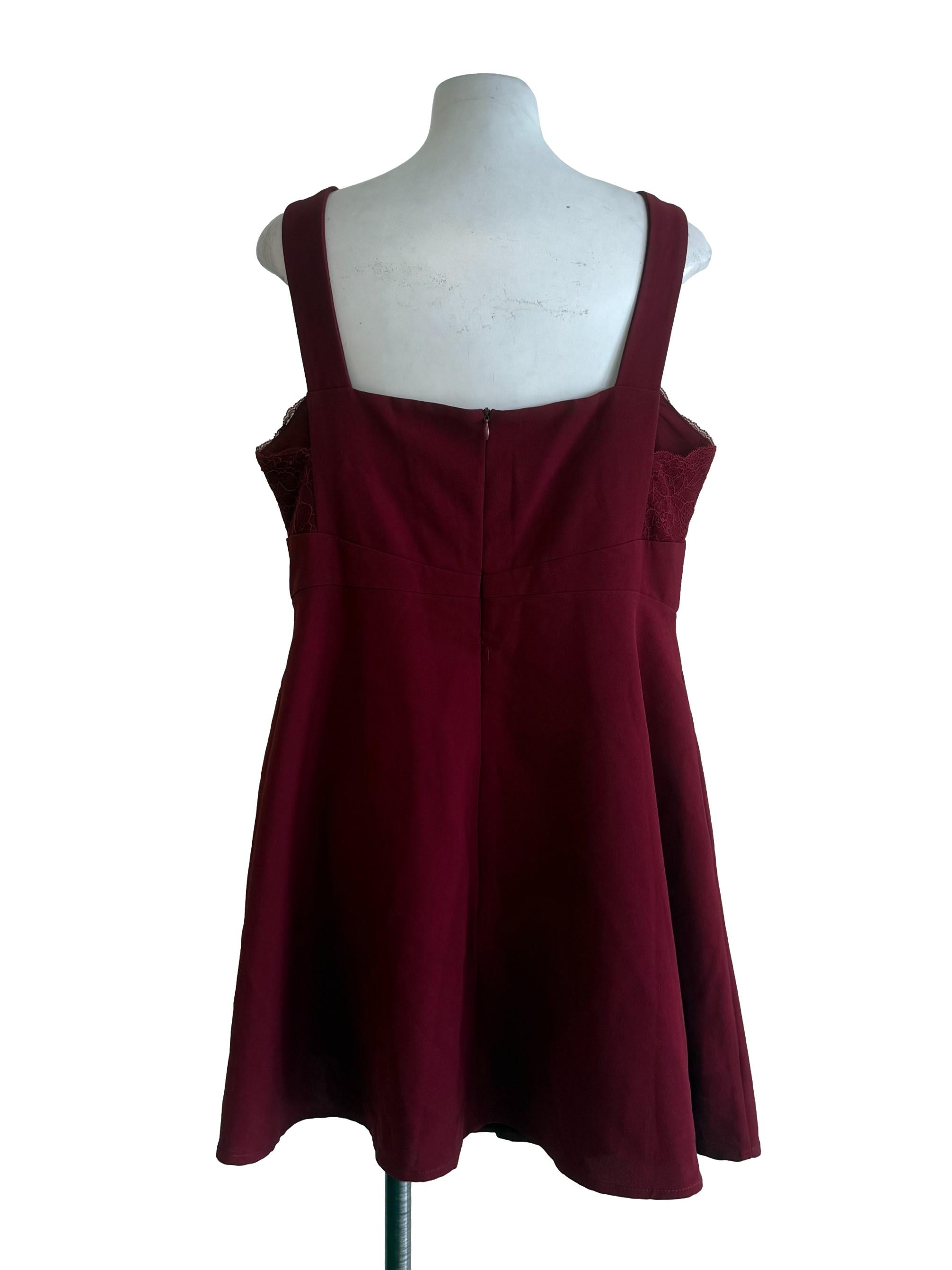Dark Red High Waist Romper
