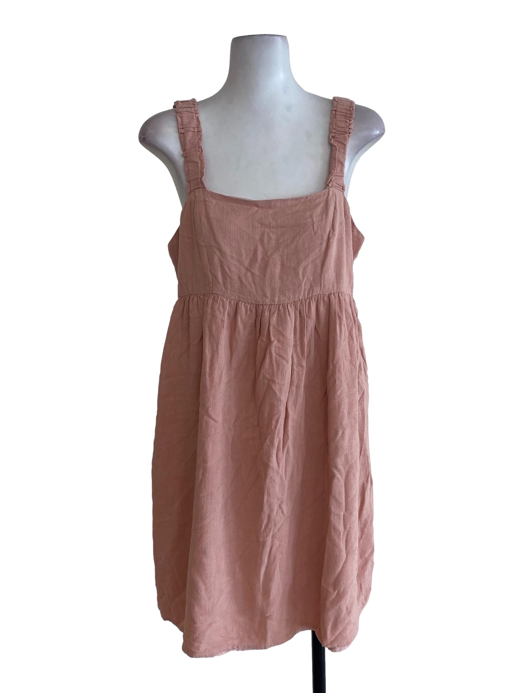 Pink Twill Blouson Dress