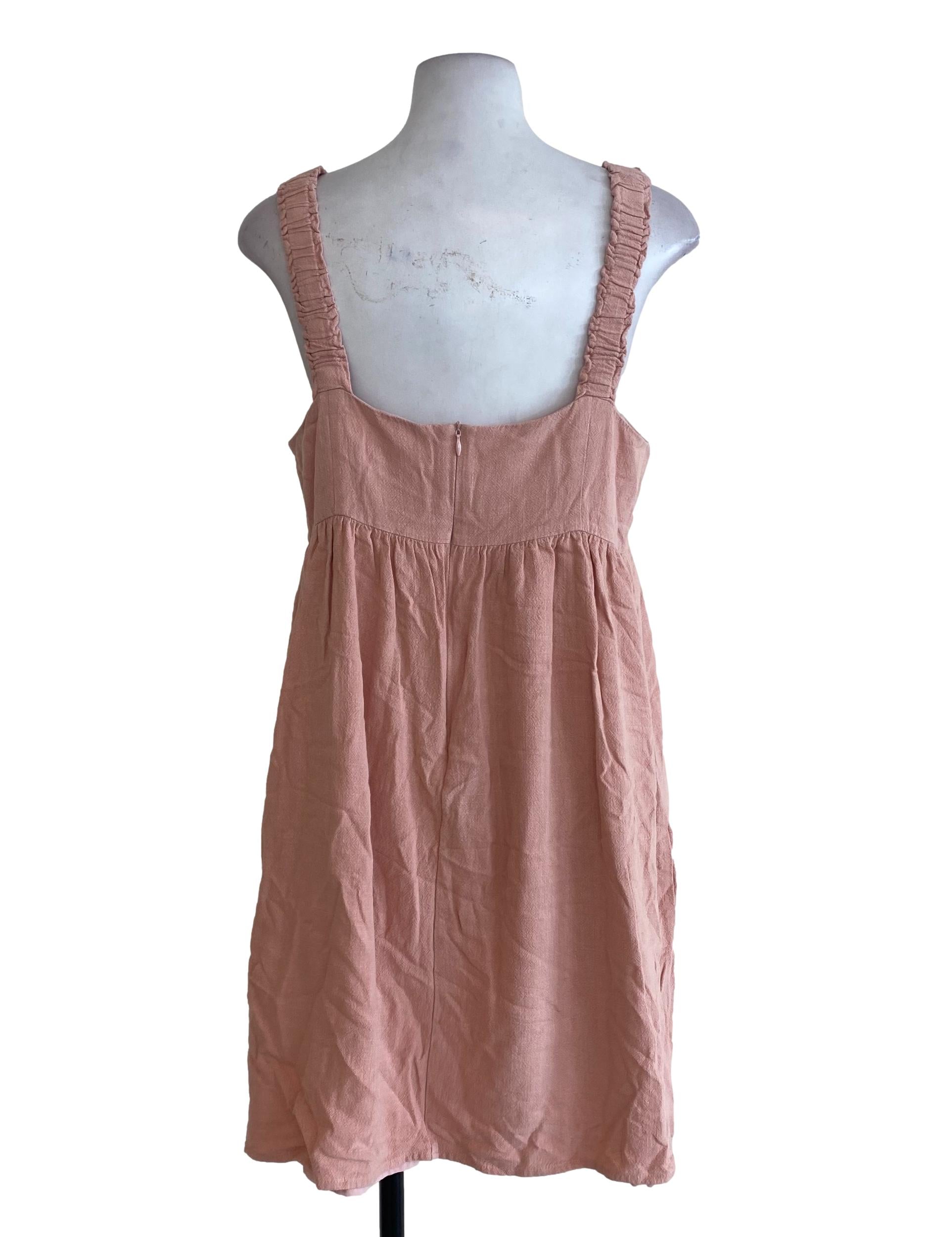 Pink Twill Blouson Dress