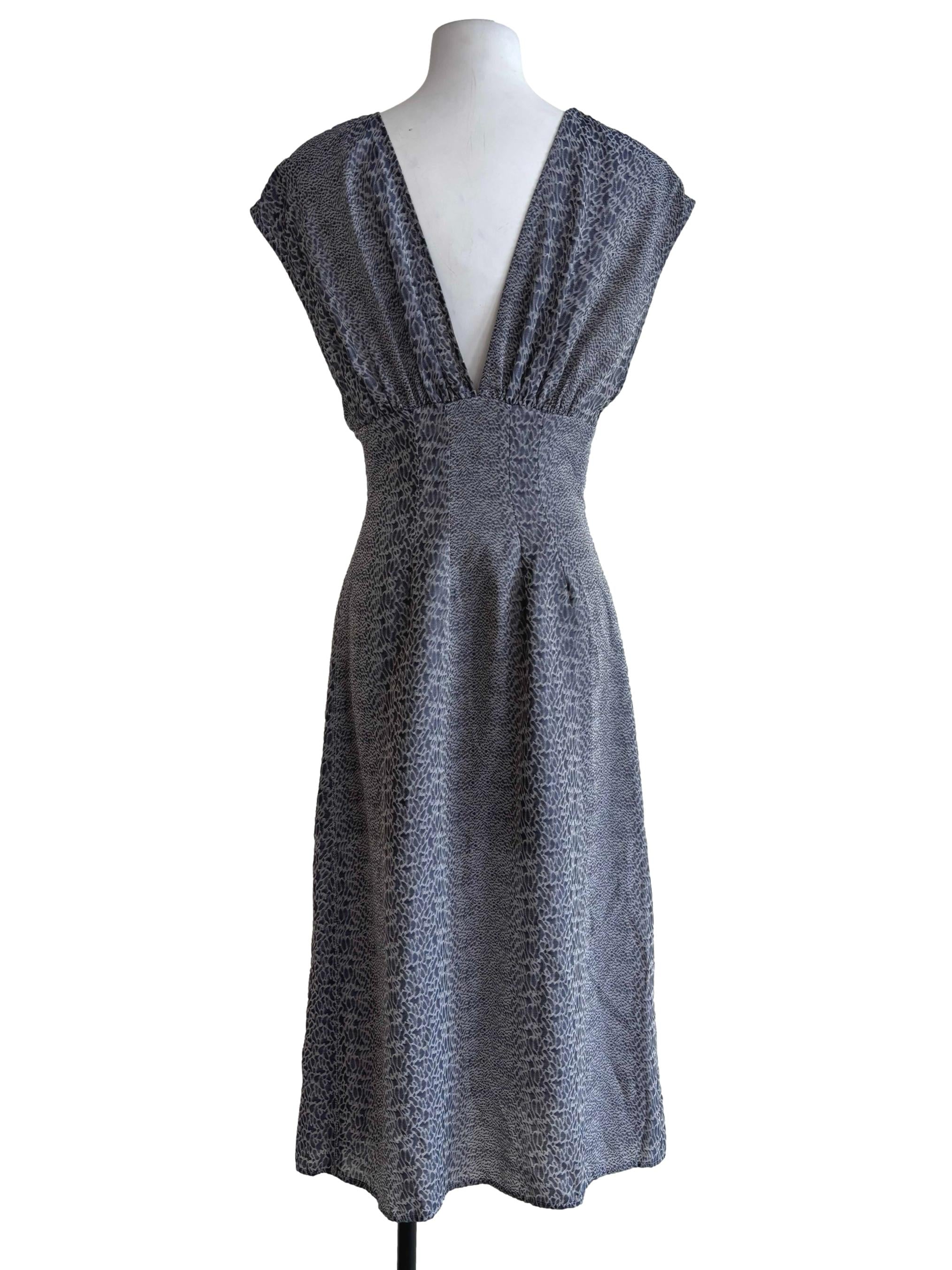 Stone Blue Cheetah Print Slip Dress
