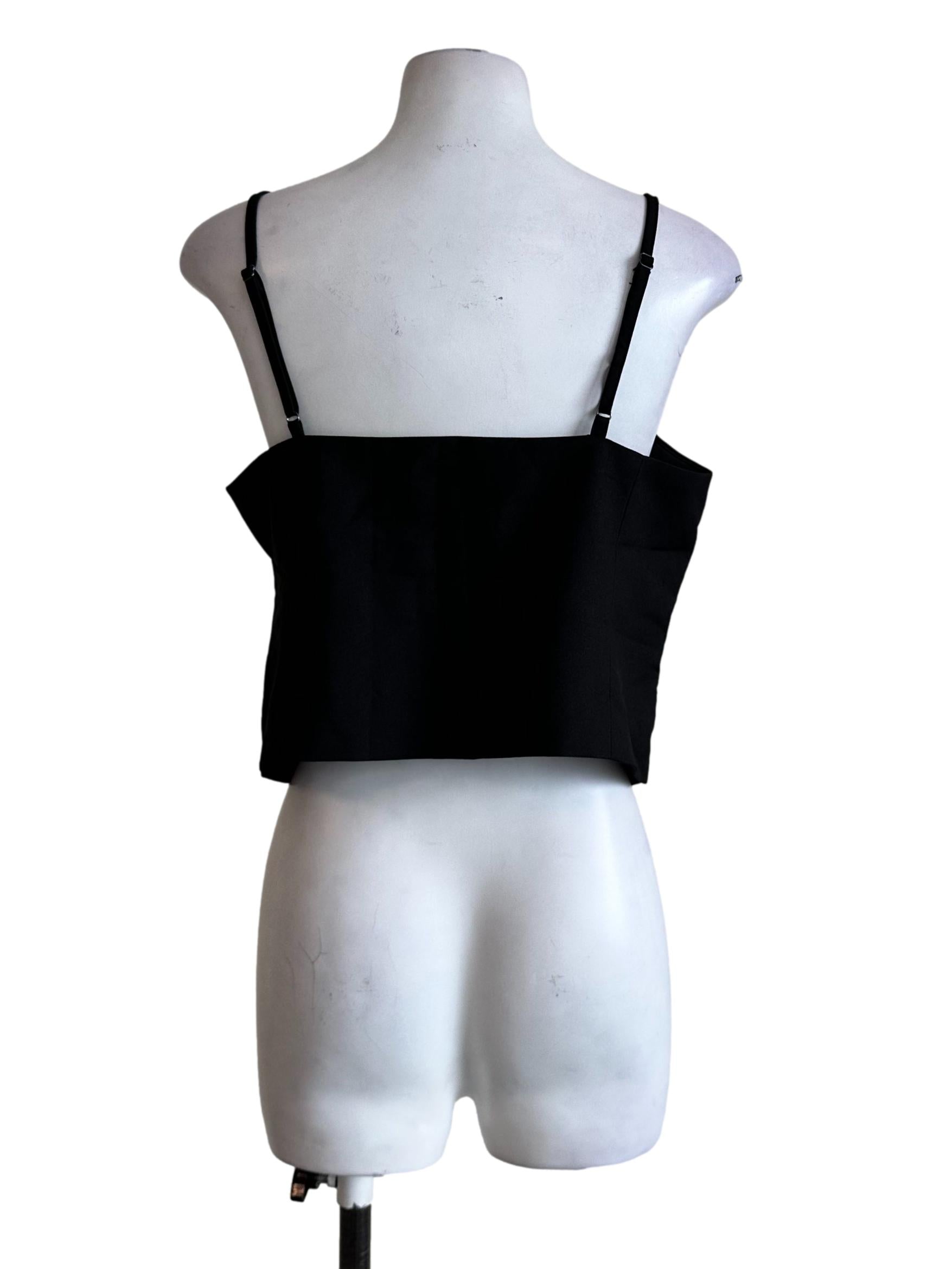 Black Button Sleeveless Top