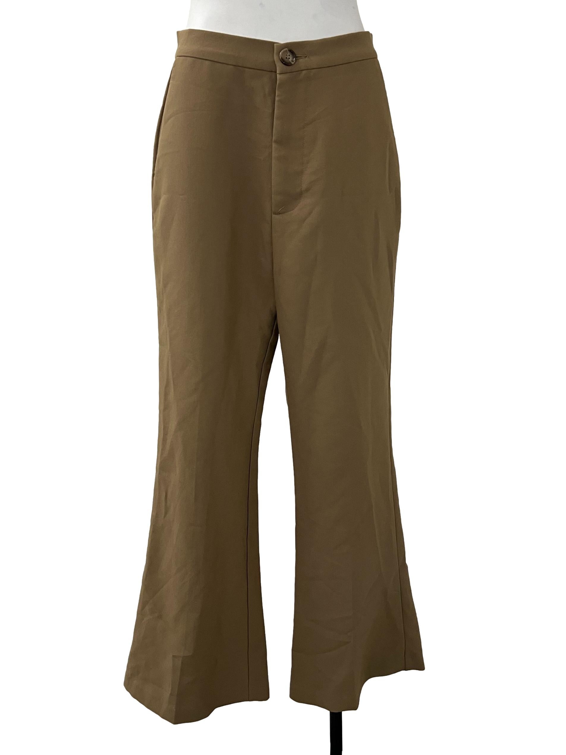 Coffee Brown Flare Bottom Jeans