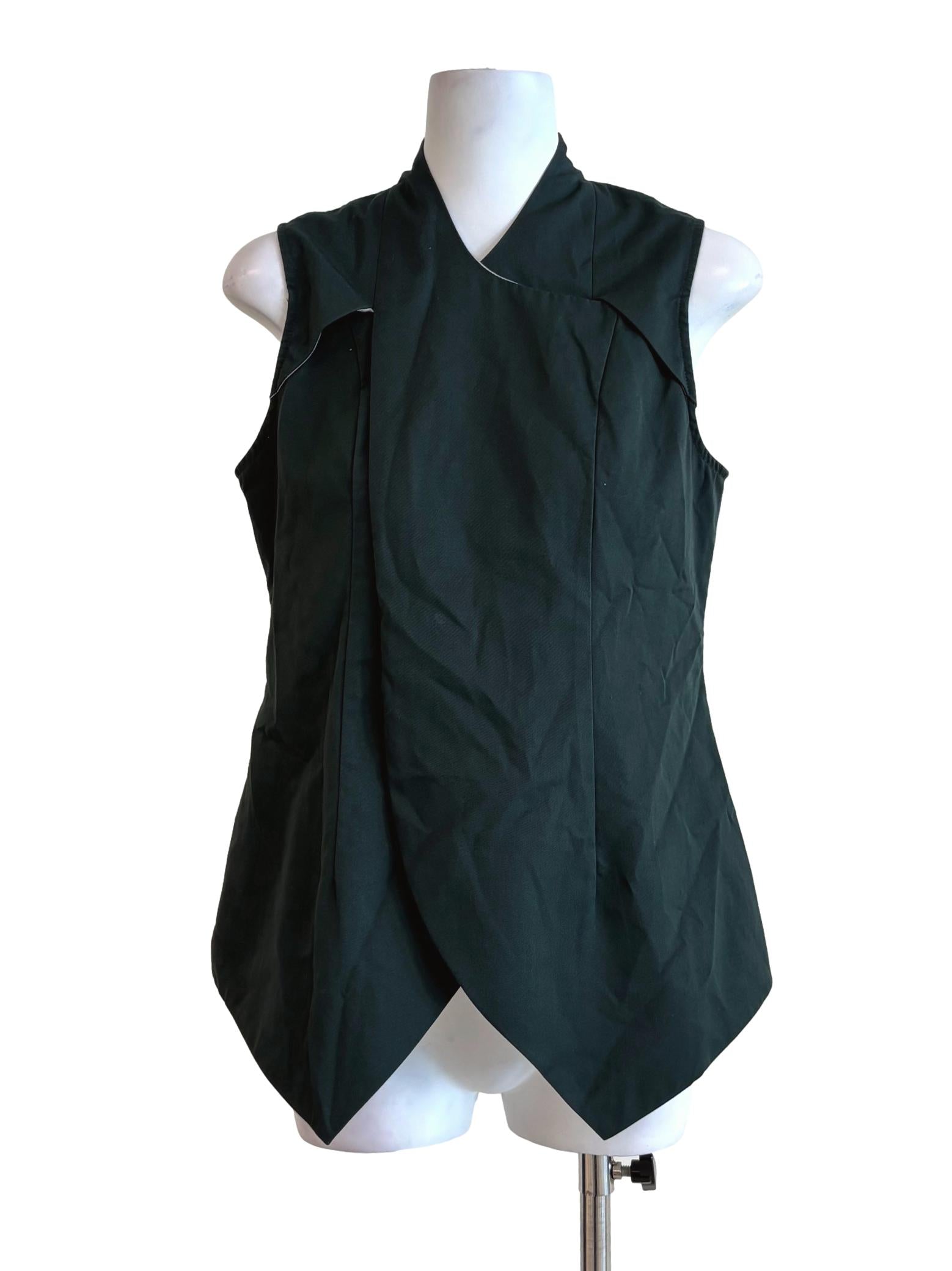 Hunter Green Sleeveless Layered Top