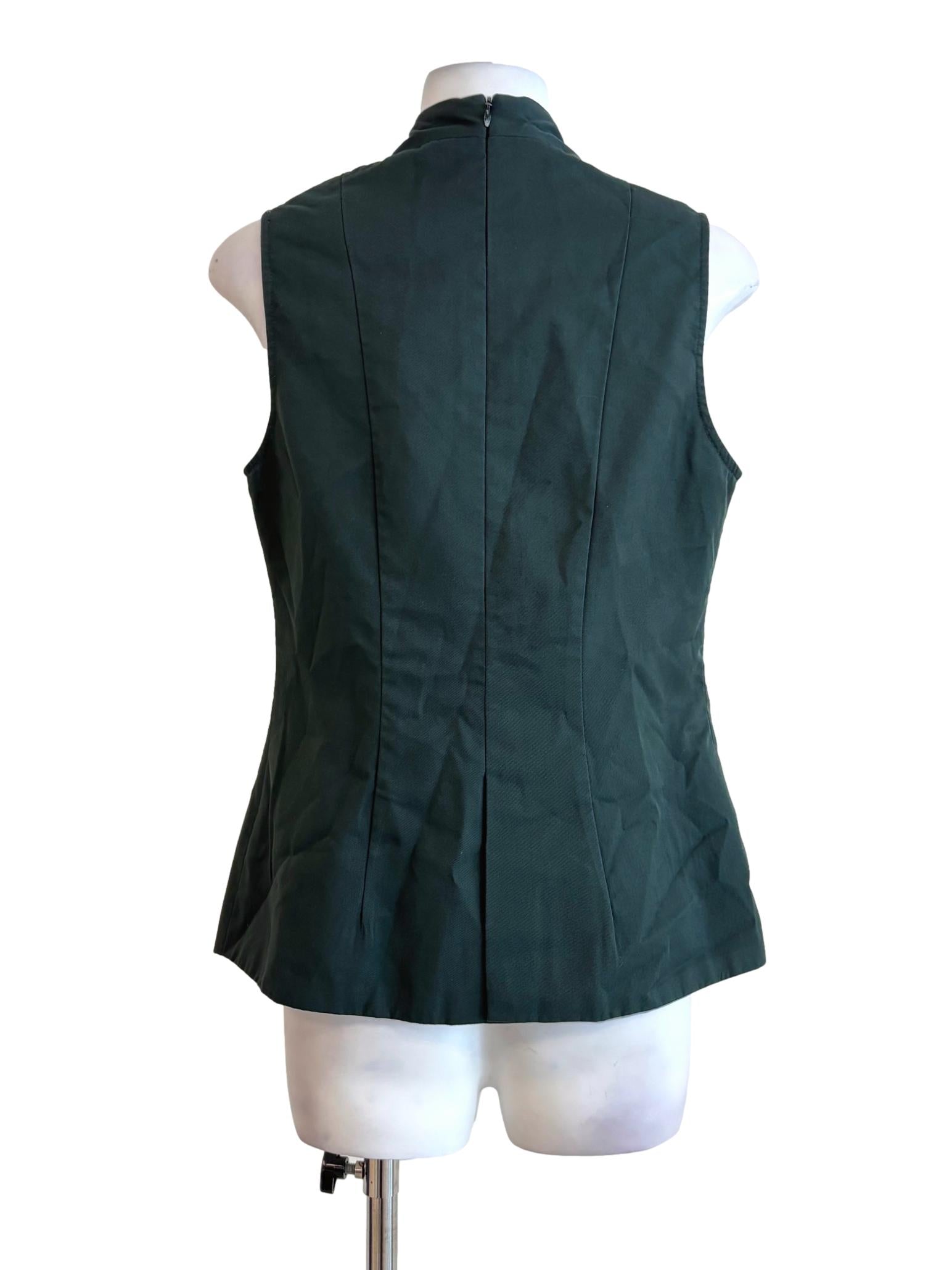 Hunter Green Sleeveless Layered Top