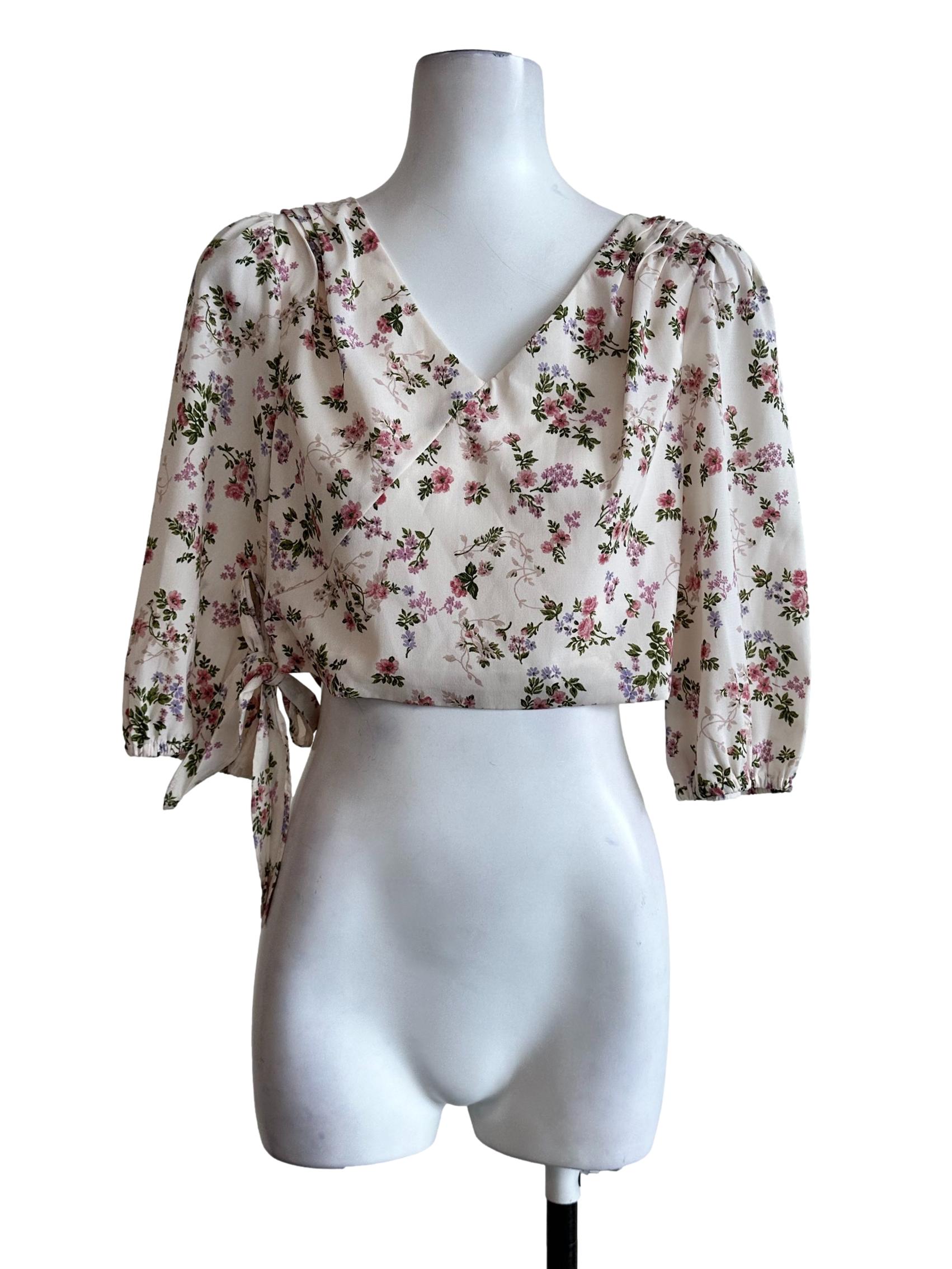 Light Blush Pink Flower Pattern Top