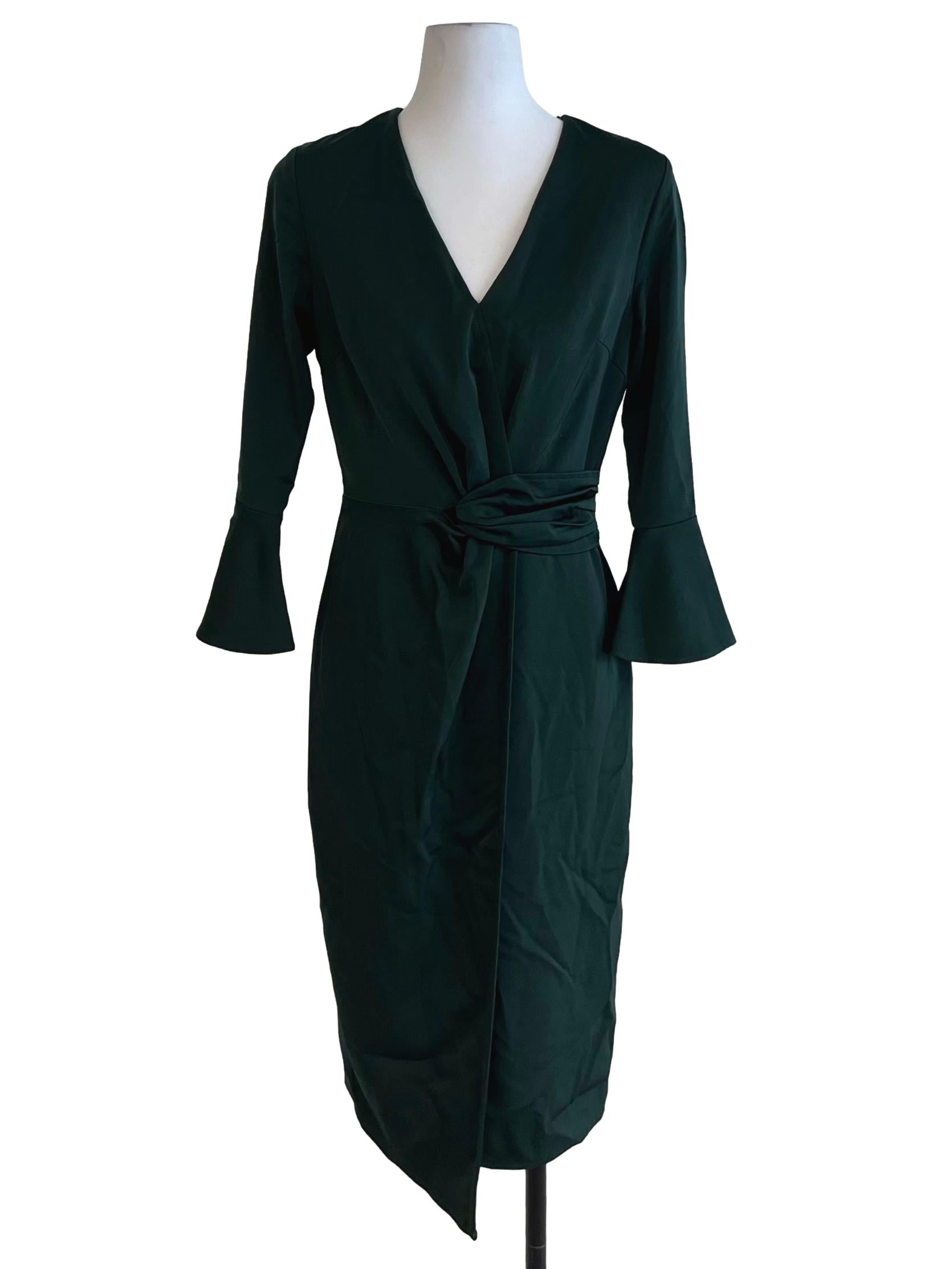 Juniper Green V-Neckline Empire Dress