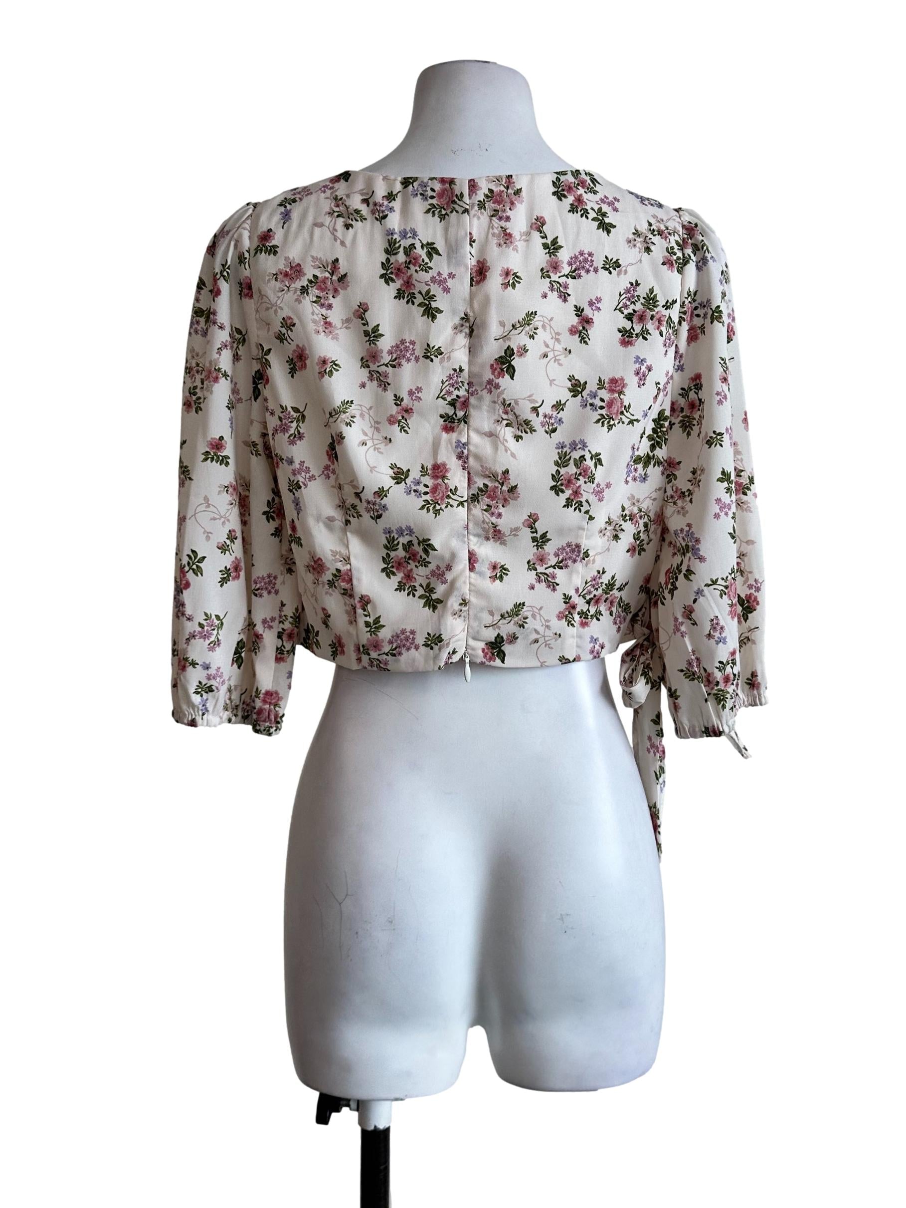 Light Blush Pink Flower Pattern Top