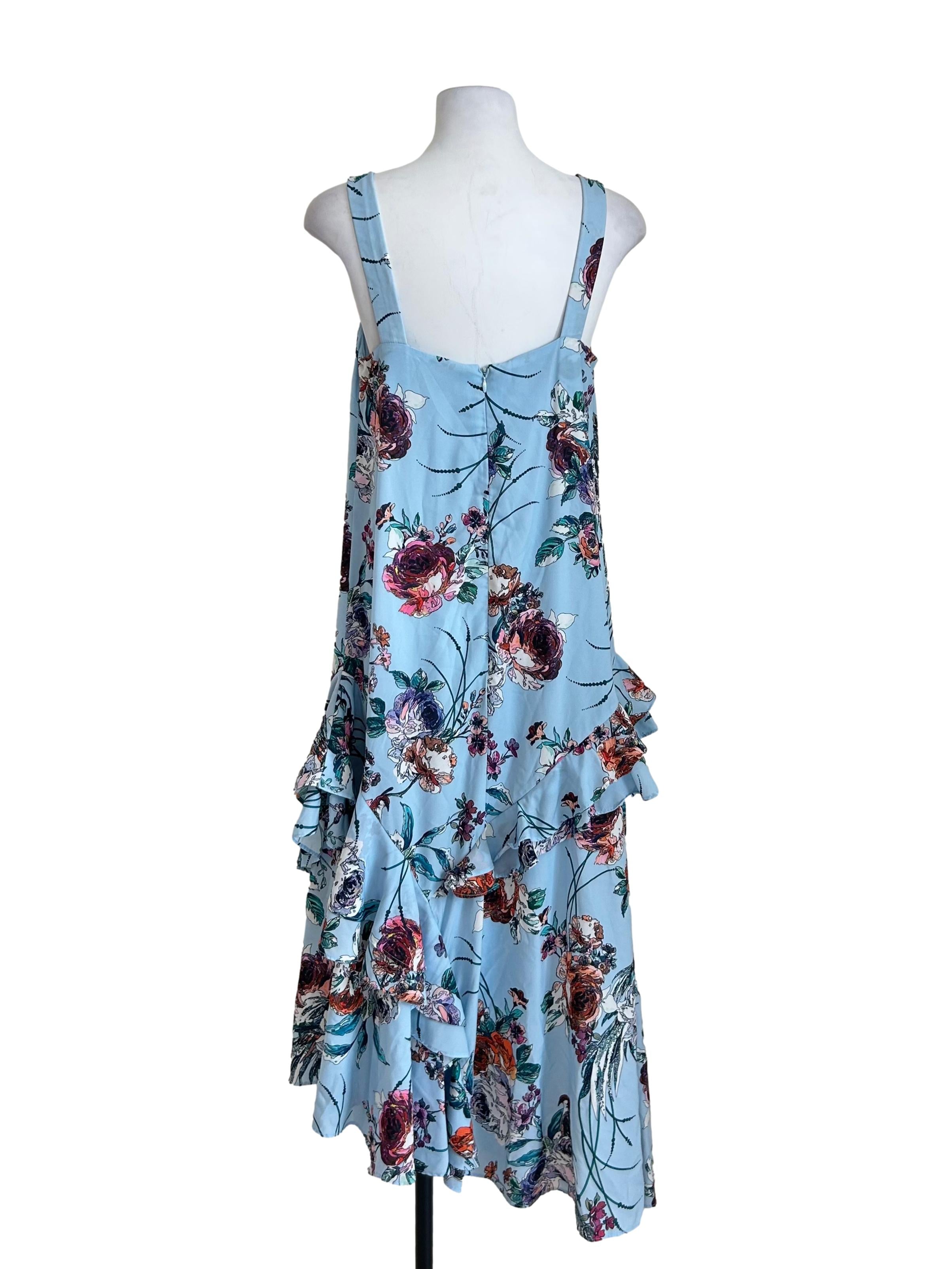 Light Blue Layered Floral Dress