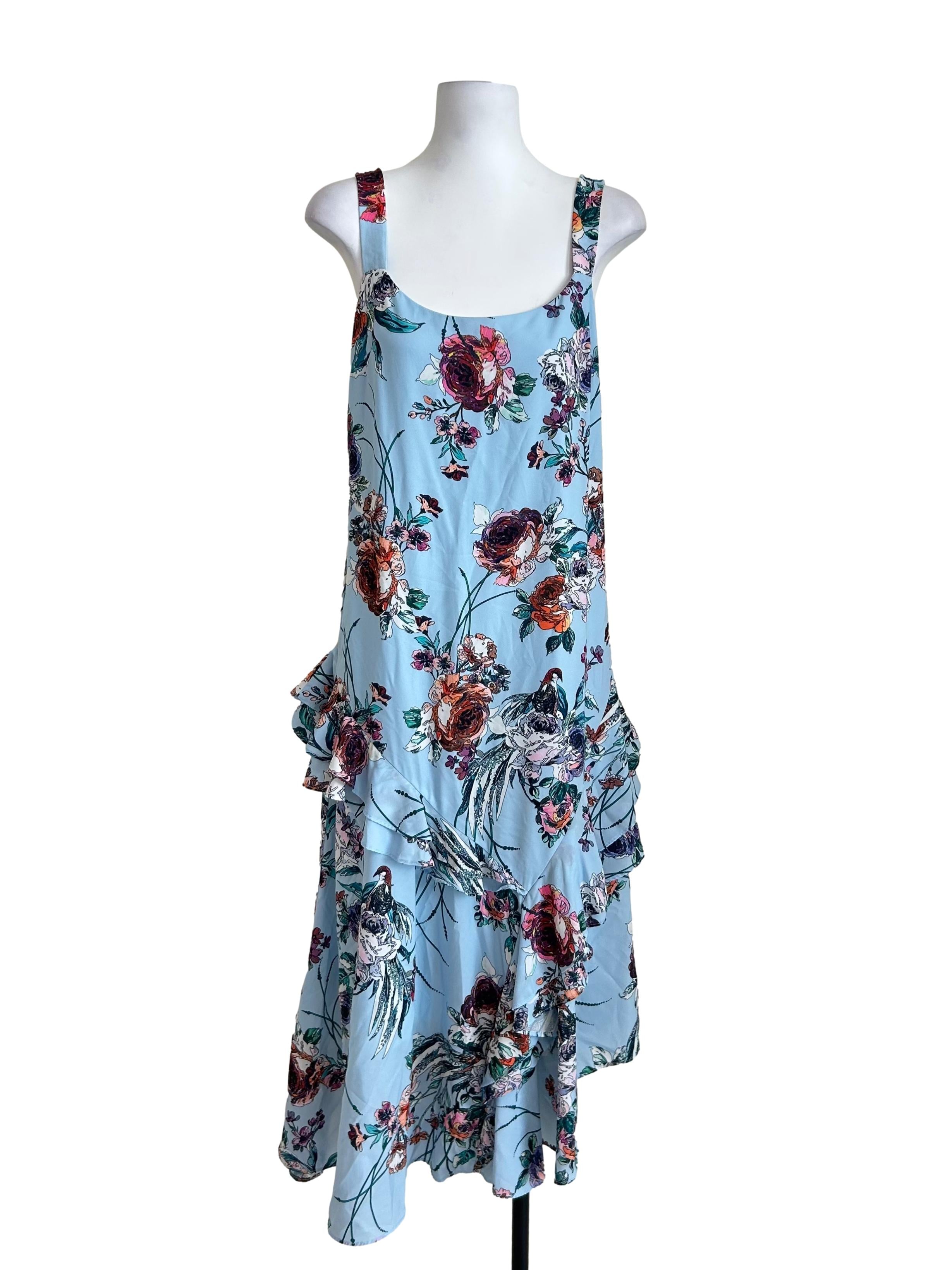 Light Blue Layered Floral Dress