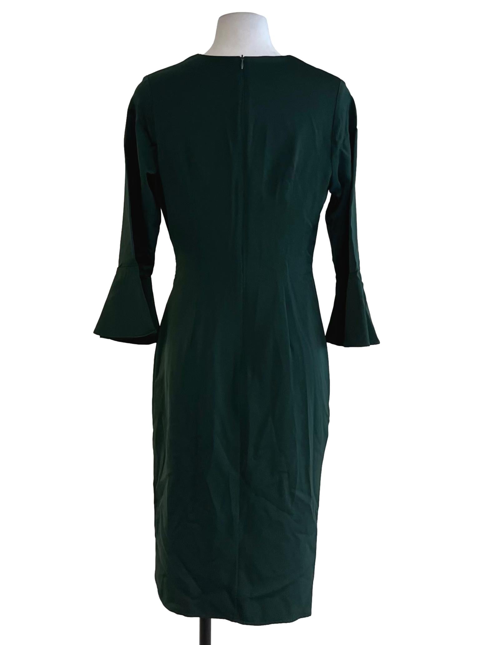 Juniper Green V-Neckline Empire Dress
