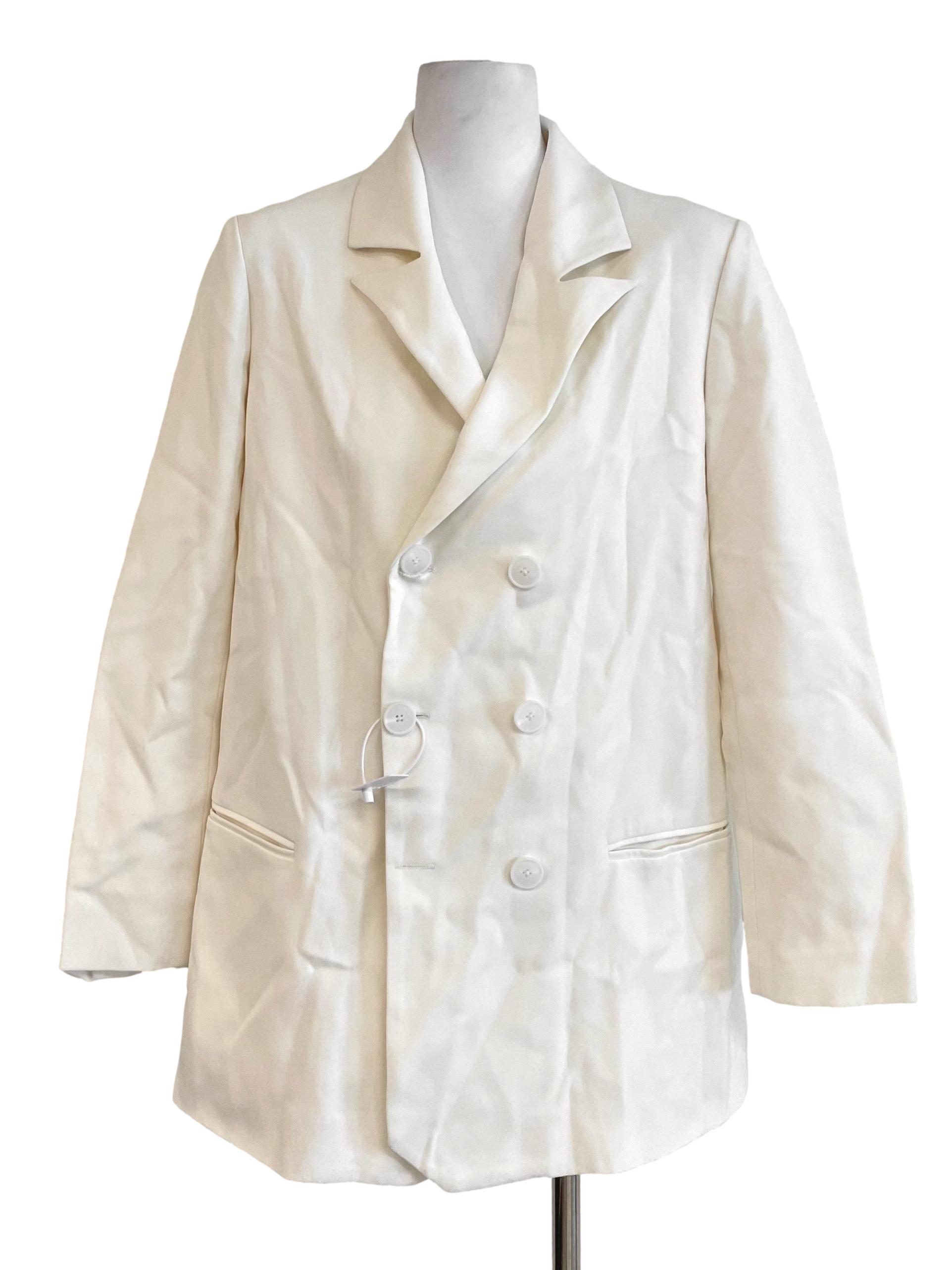 Cream Double Breasted Blazer