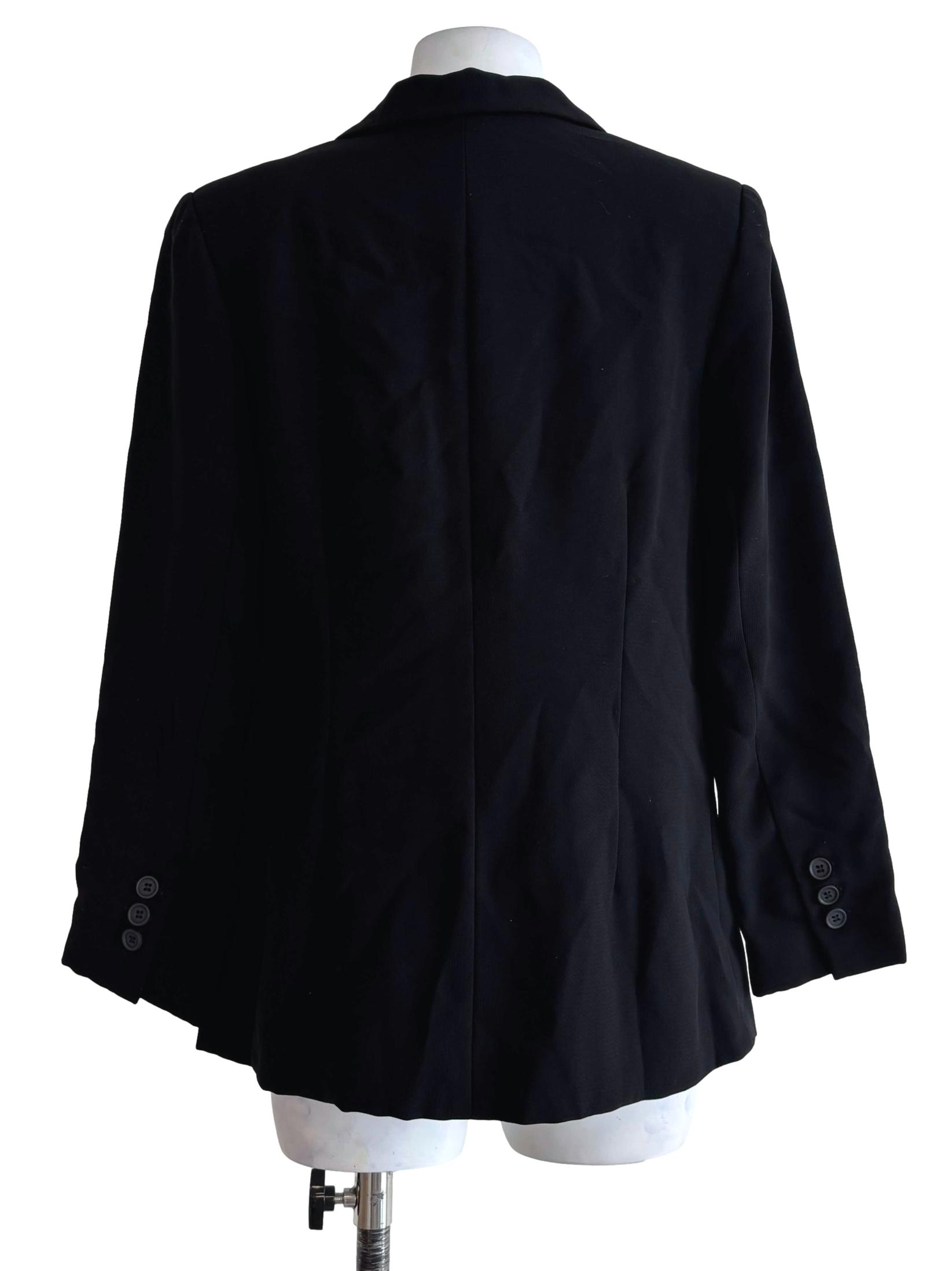 Ink Black One Button Blazer